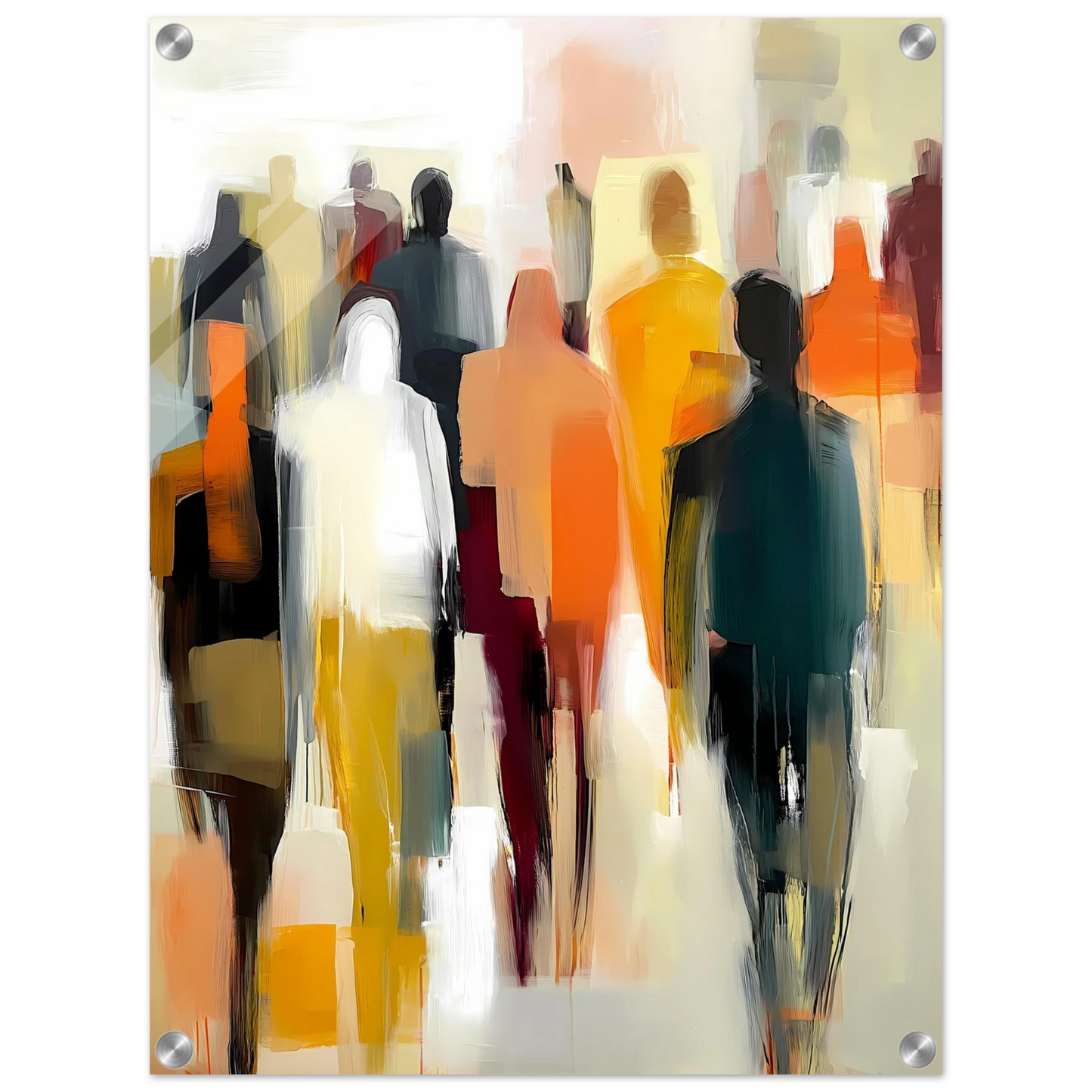 Foule Silencieuse — tableau plexiglas — vue 4 — art mural STNCL