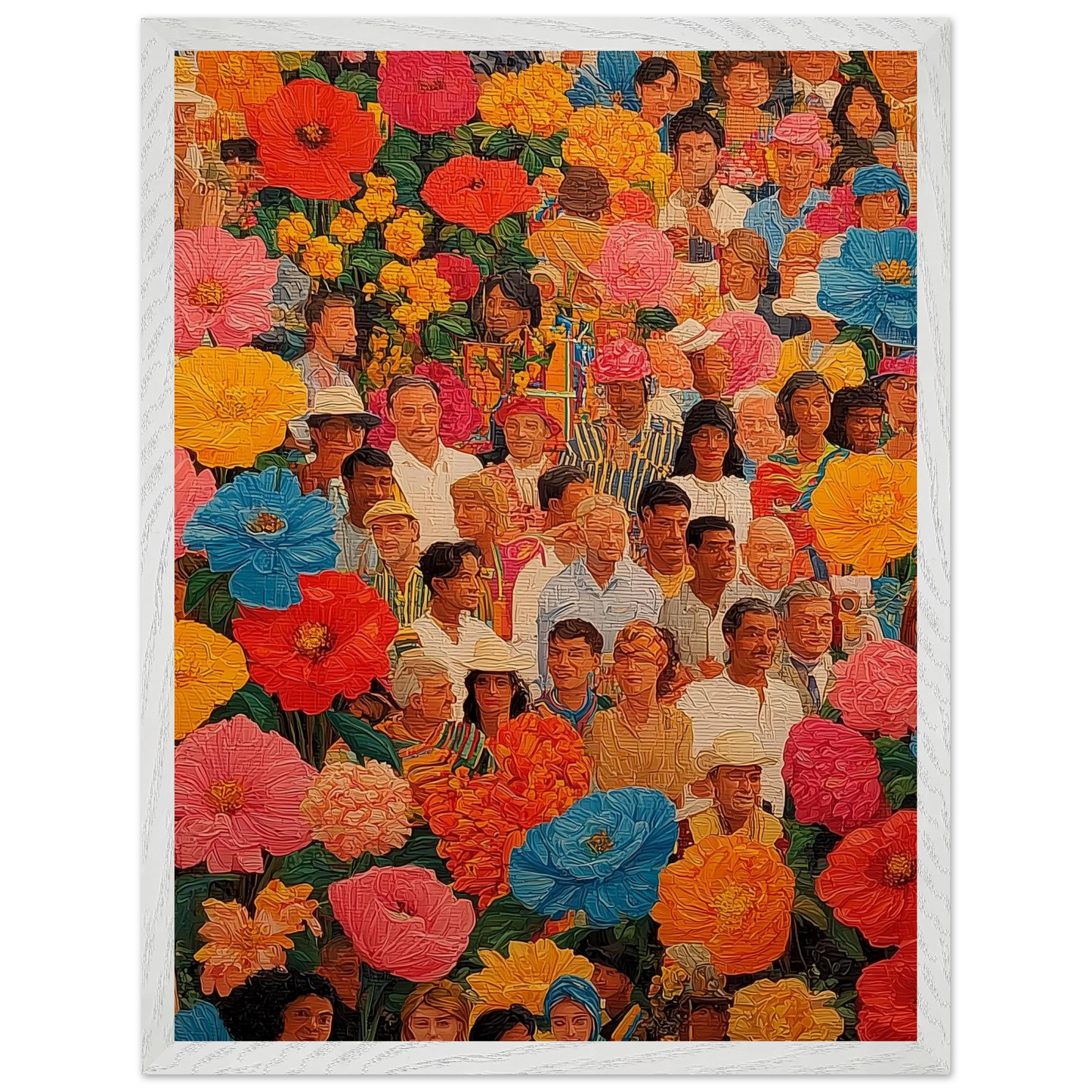 Jardin des Visages — tableau encadré bois — vue 8 — art mural STNCL
