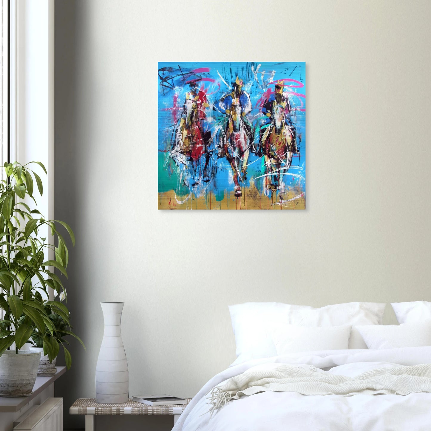 Trois Cavaliers — tableau aluminium — vue 6 — art mural STNCL