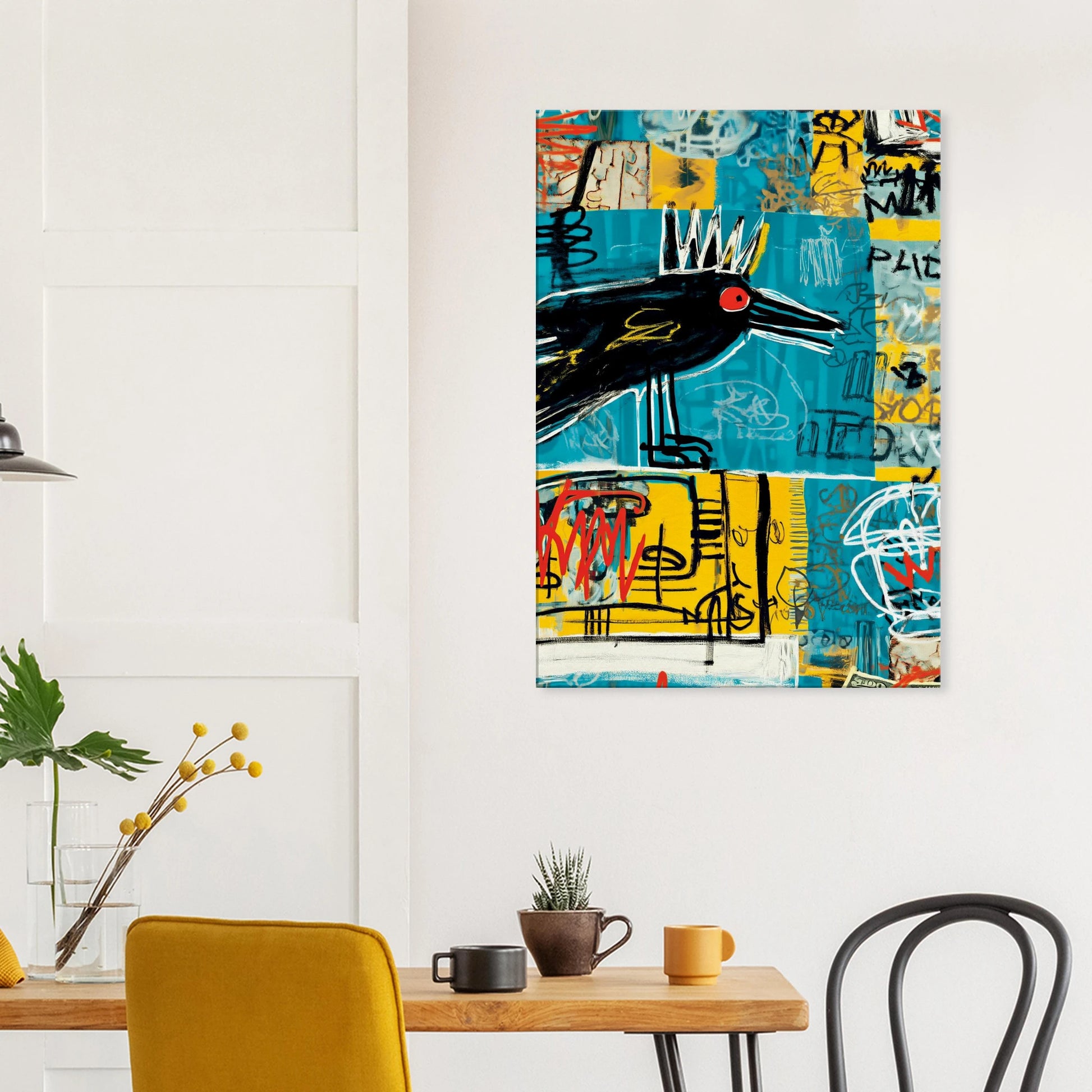 Corbeau Couronné — tableau sur toile — vue 8 — art mural STNCL