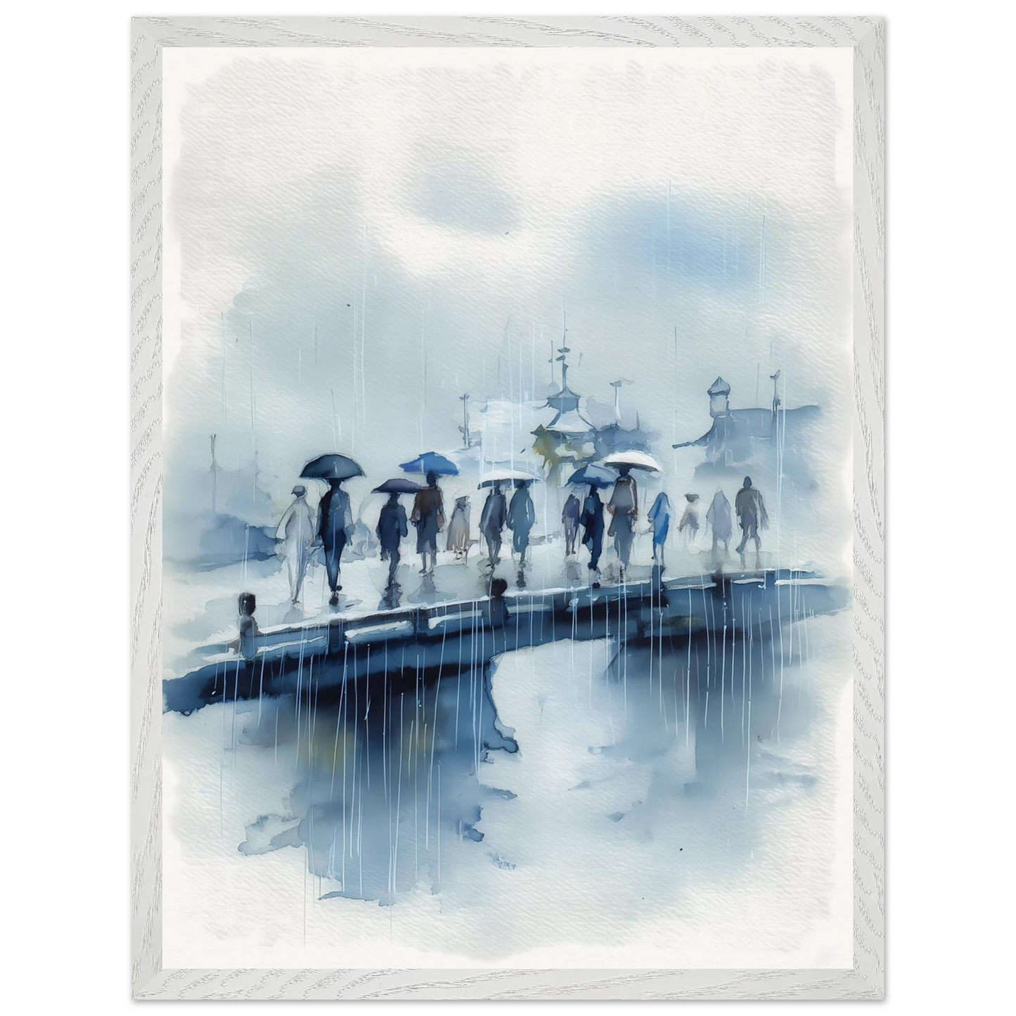 Pluie sur le Pont — tableau encadre bois — vue 8 — art mural STNCL