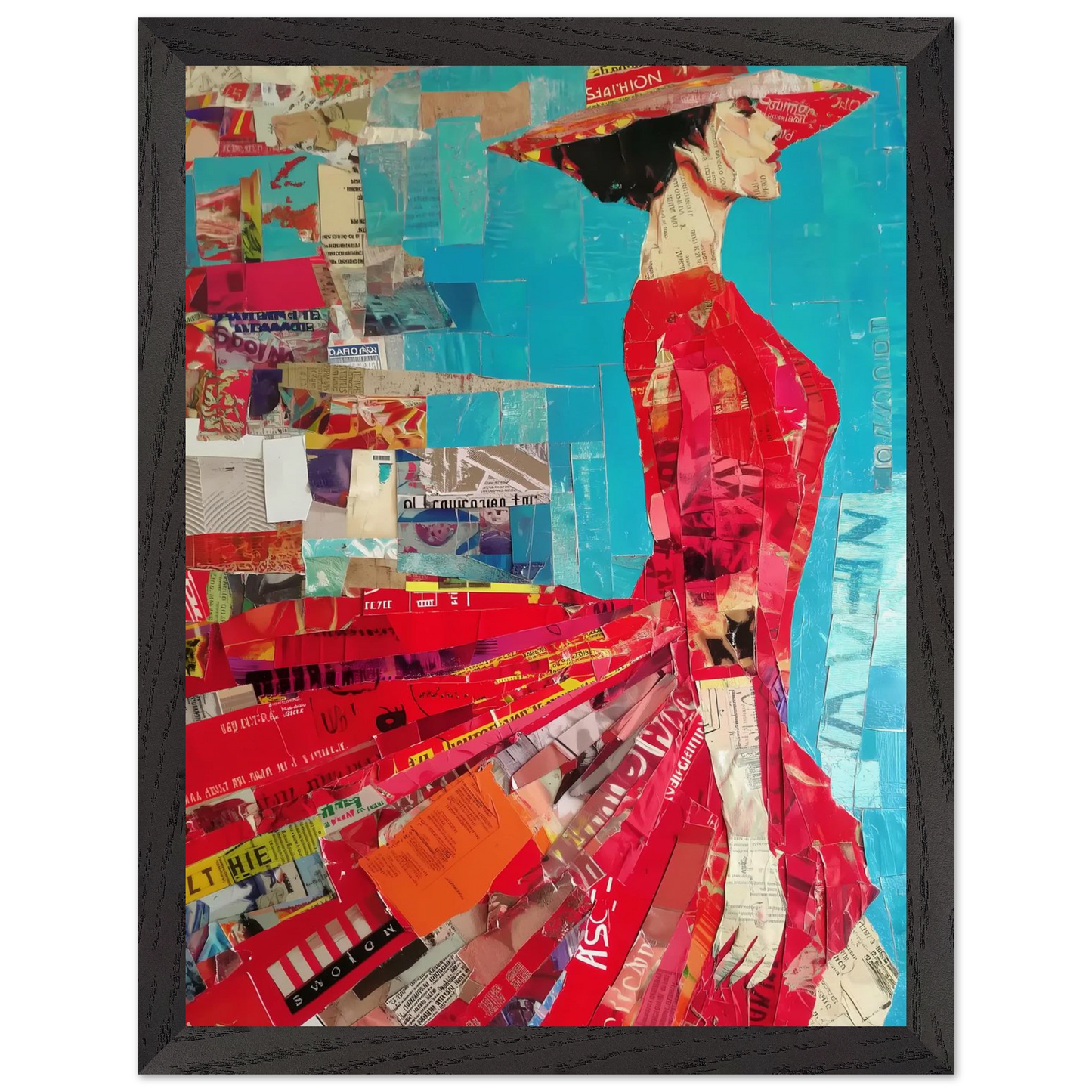 La Robe Rouge — tableau encadré bois — vue 4 — art mural STNCL