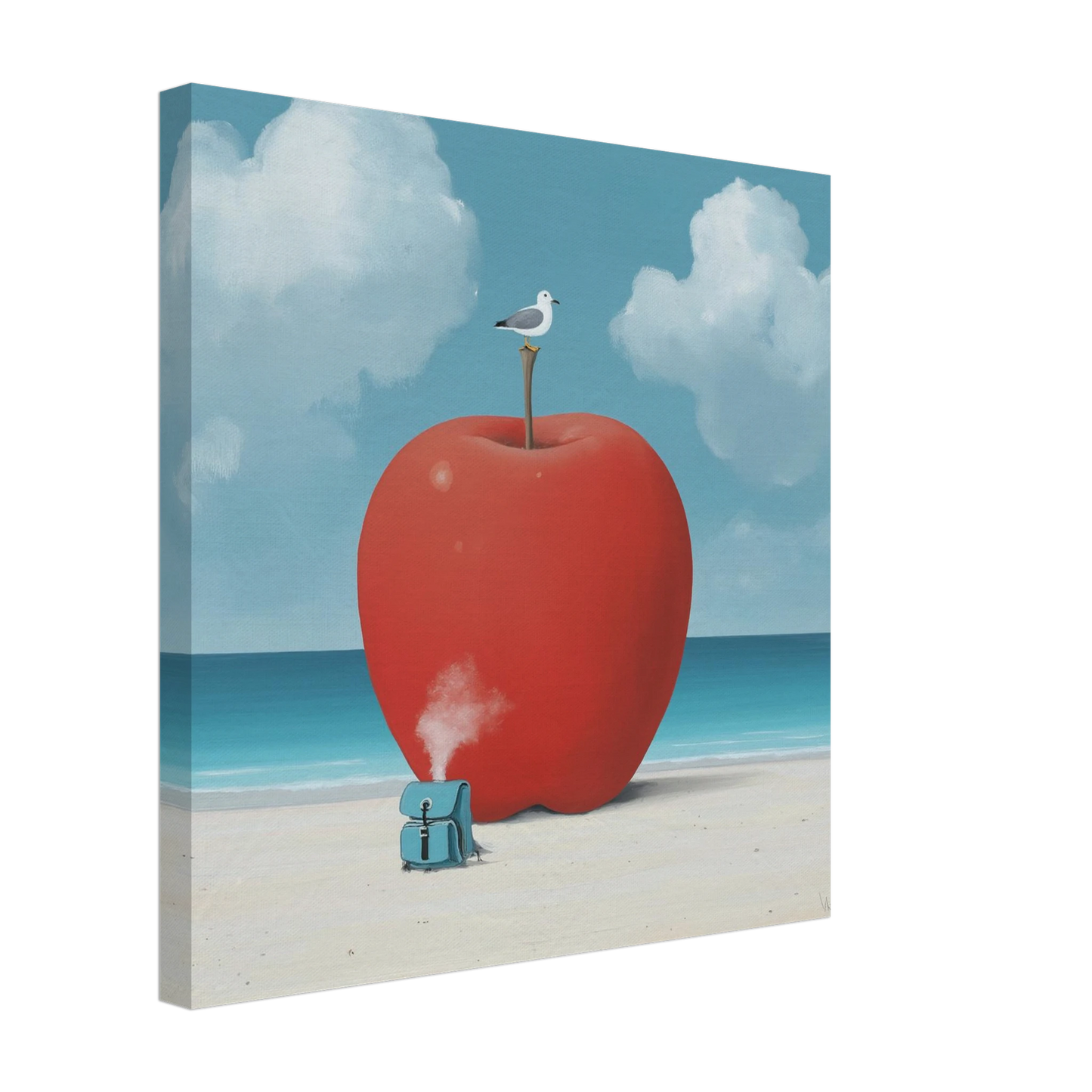 La Pomme et la Mouette — tableau sur toile — vue 3 — art mural STNCL