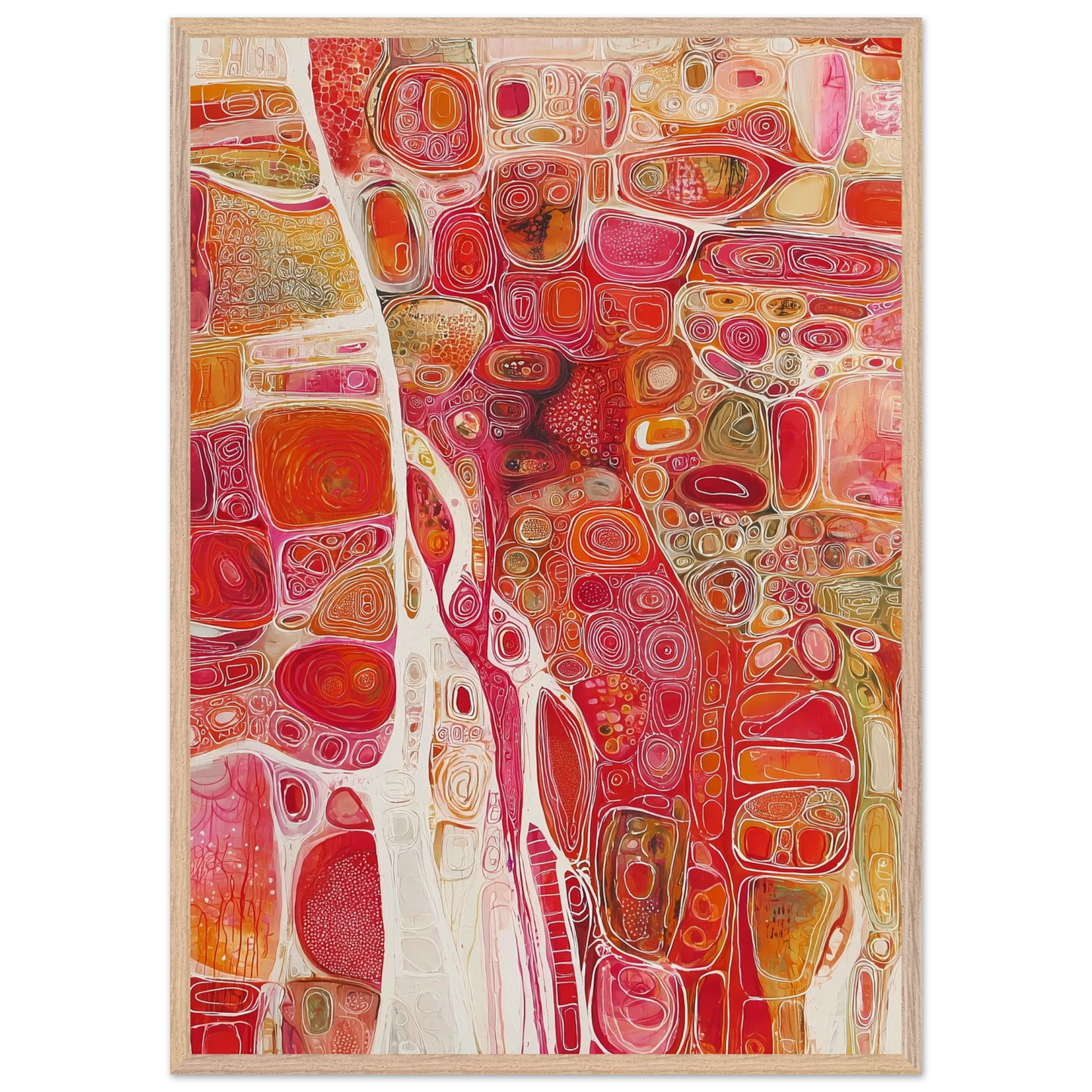 Cellules — tableau encadré bois — vue 6 — art mural STNCL
