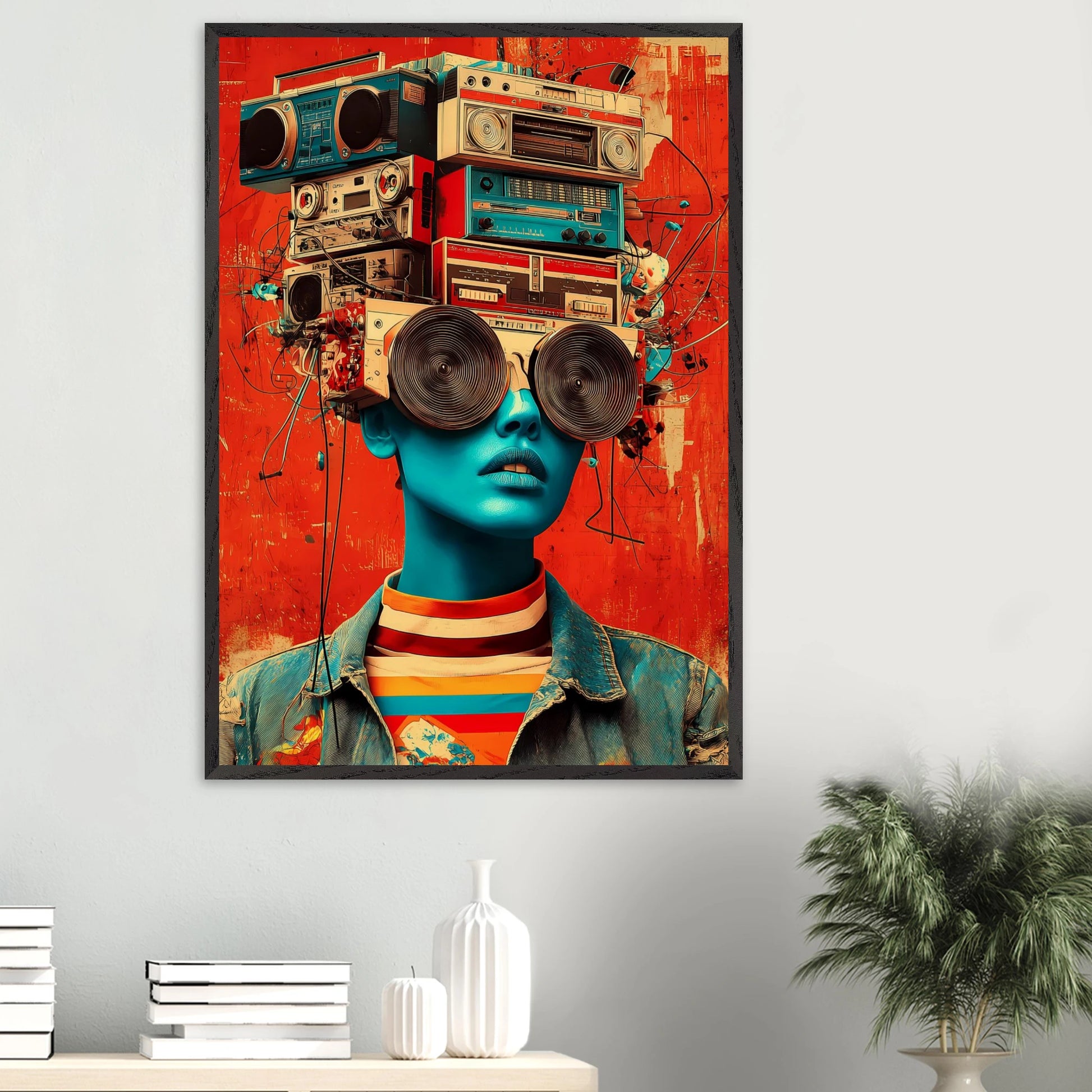 Tête à Musique — tableau encadre bois — vue 16 — art mural STNCL