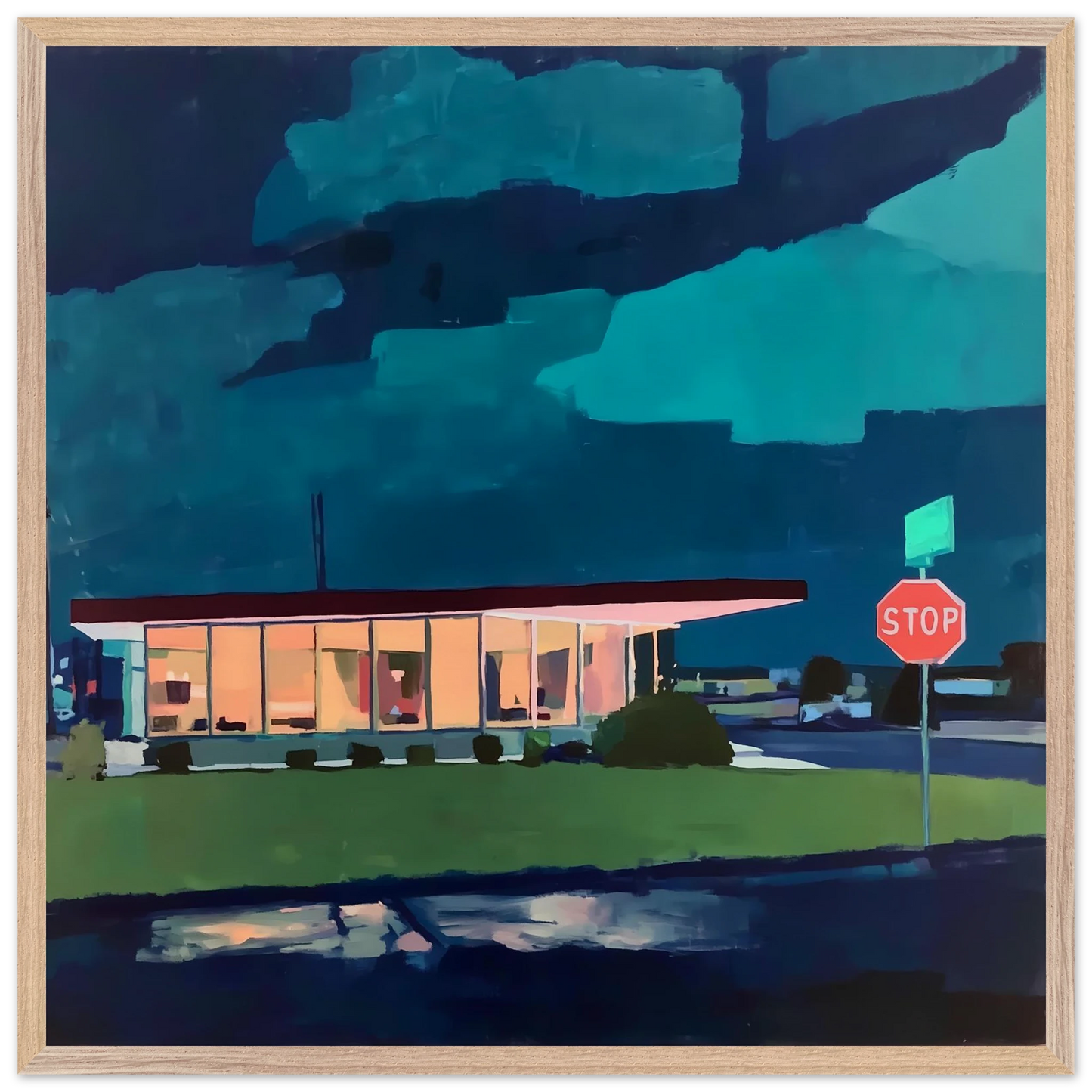 Lumière sur la Route — tableau encadré bois — vue 10 — art mural STNCL