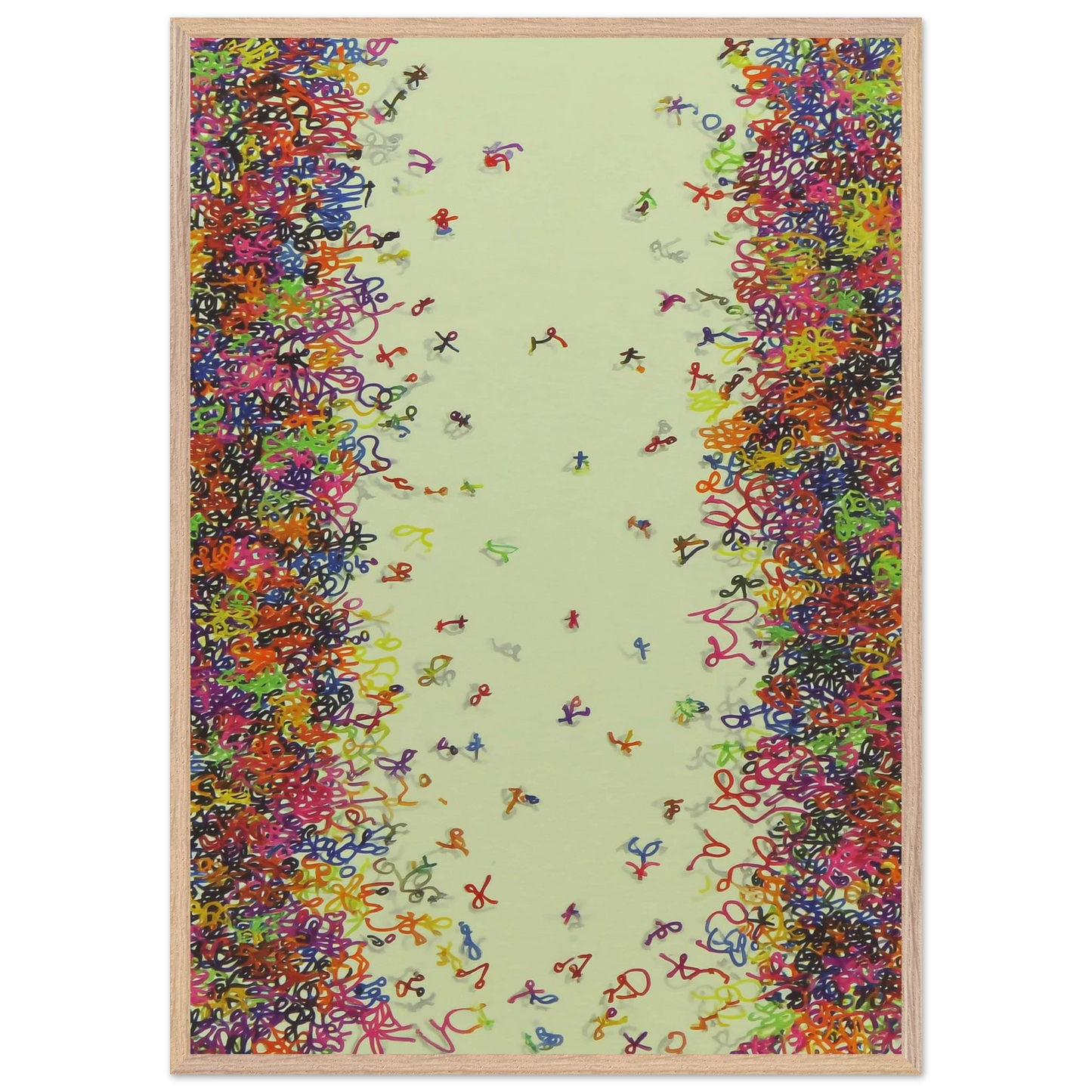 La Fête des Signes — tableau encadré bois — vue 3 — art mural STNCL