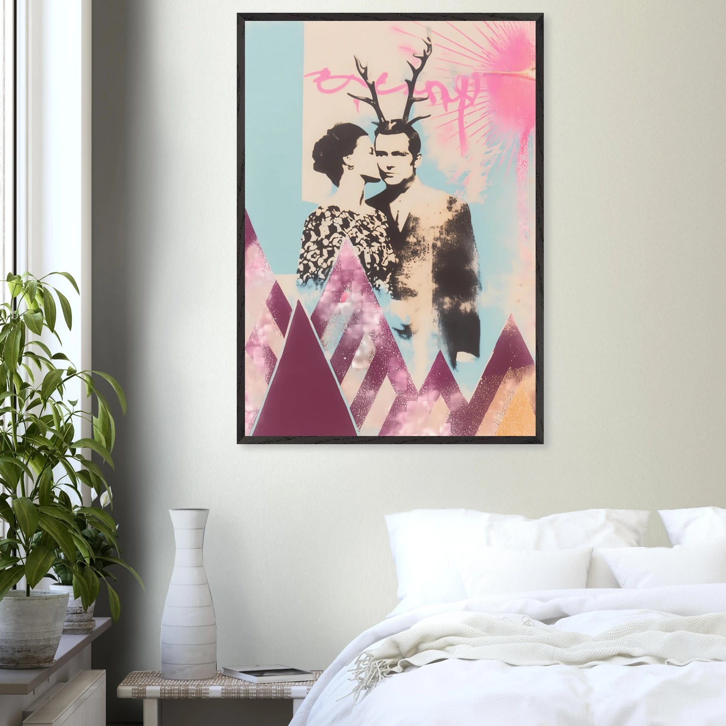 Le Couple aux Bois — tableau encadré bois — vue 17 — art mural STNCL