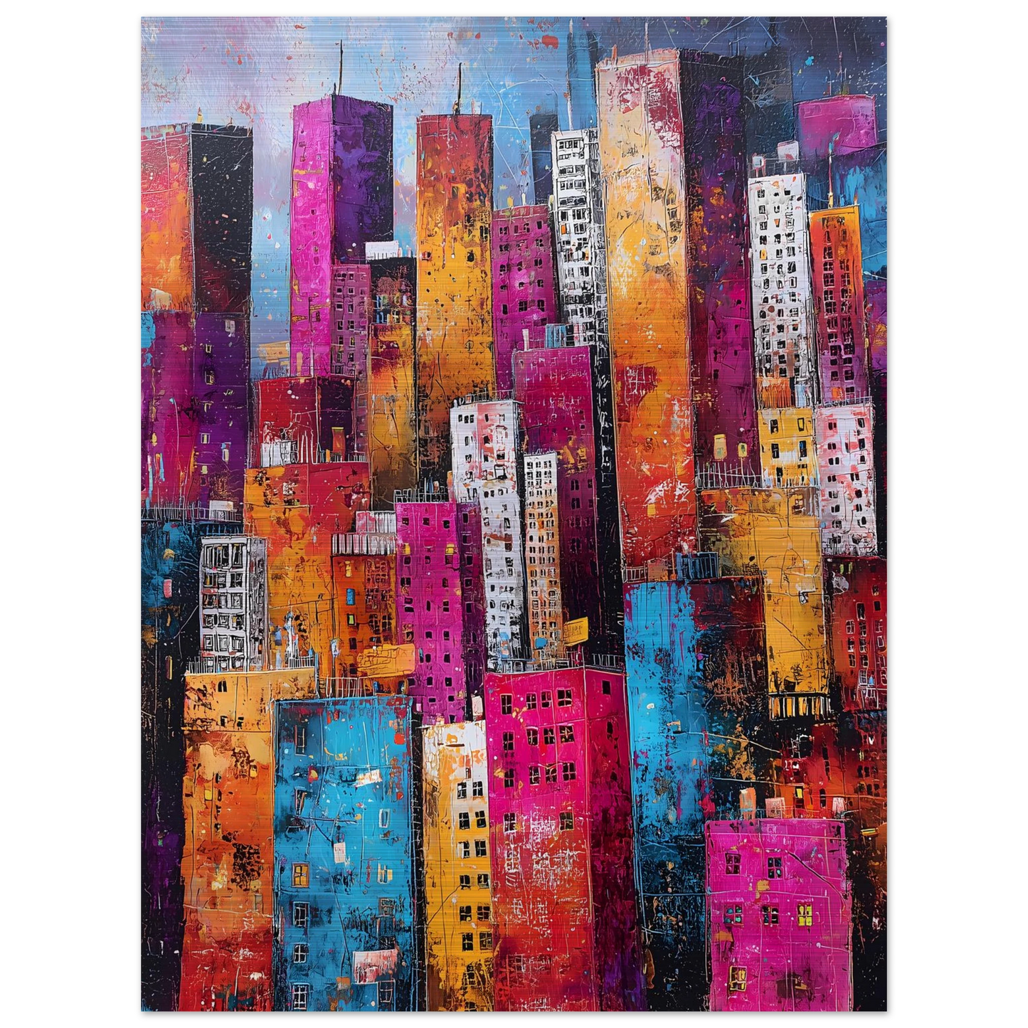 Empilement — tableau aluminium — vue 2 — art mural STNCL