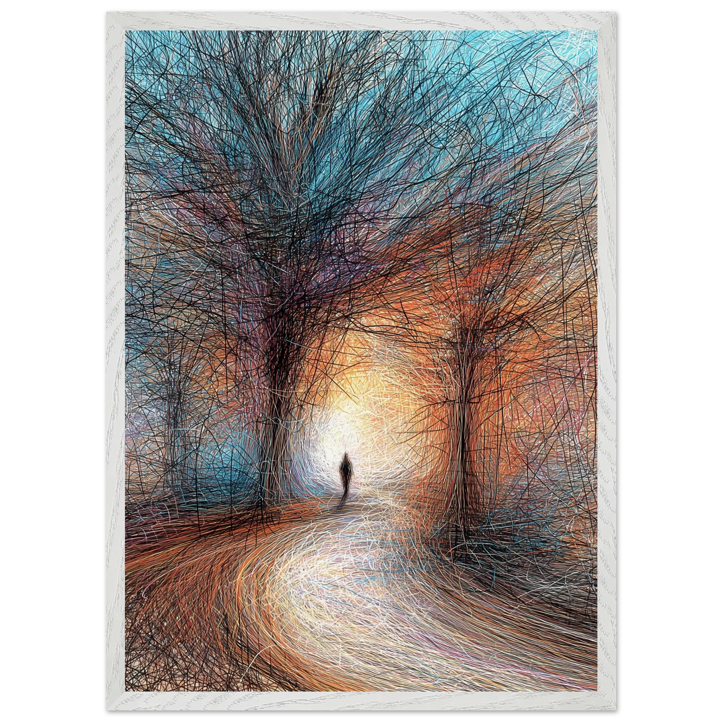 Vers la Clarté — tableau encadré bois — vue 11 — art mural STNCL