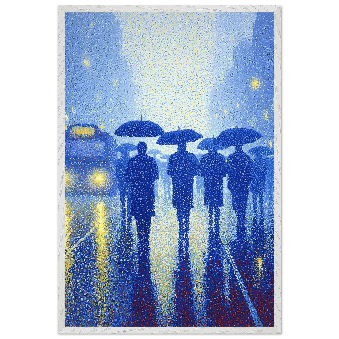 Pluie en Pointillés — tableau encadré bois — vue 7 — art mural STNCL