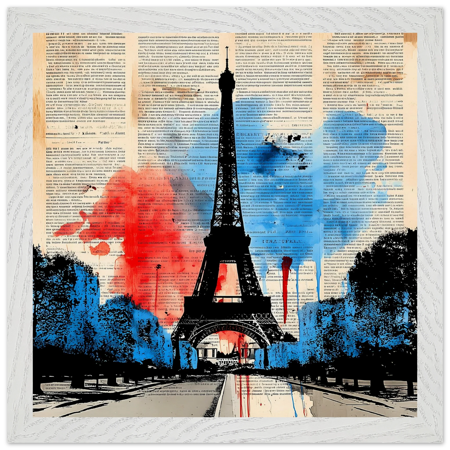 Paris Tricolore — tableau encadré bois — vue 11 — art mural STNCL