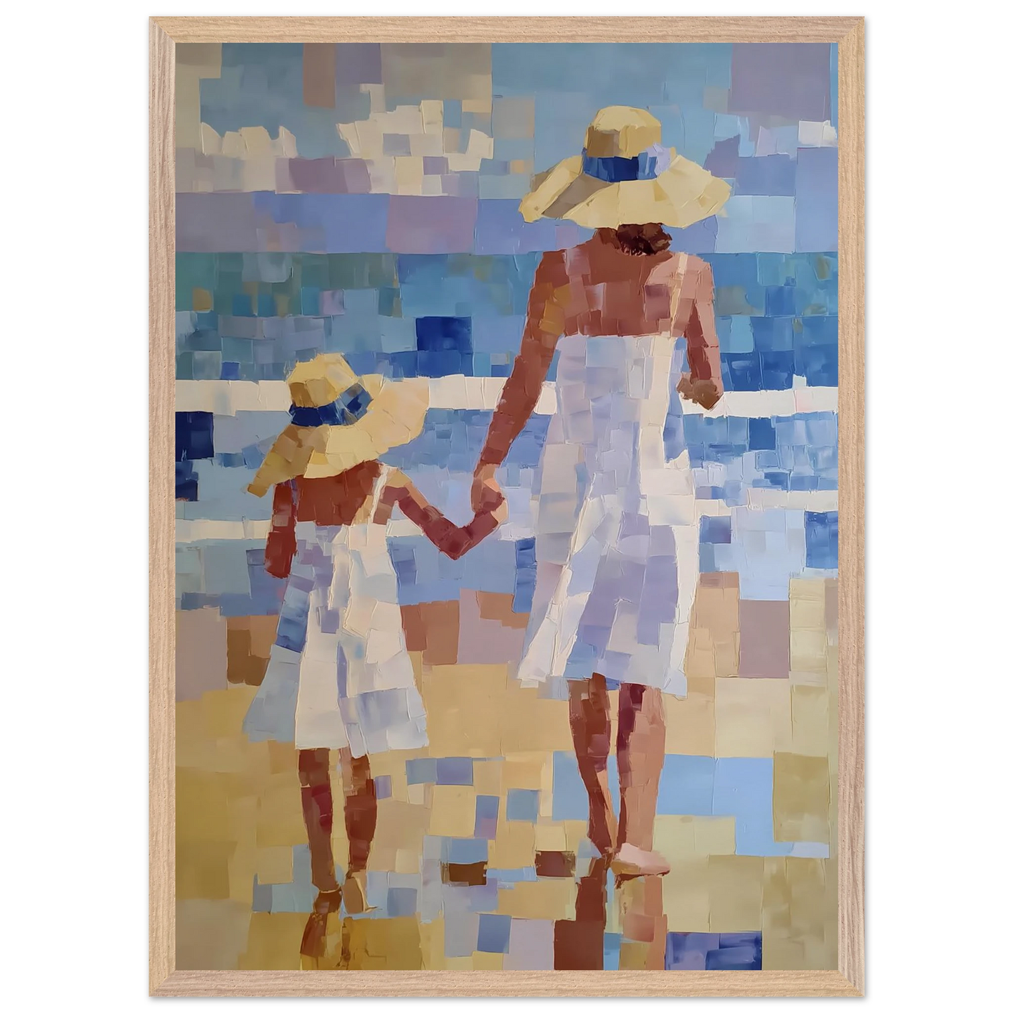 Main dans la Main — tableau encadré bois — vue 13 — art mural STNCL