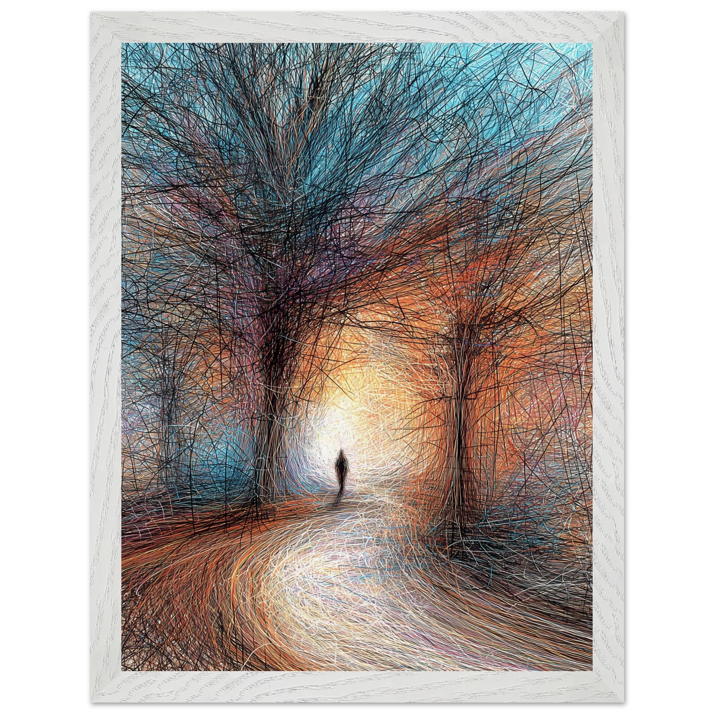 Vers la Clarté — tableau encadré bois — vue 9 — art mural STNCL