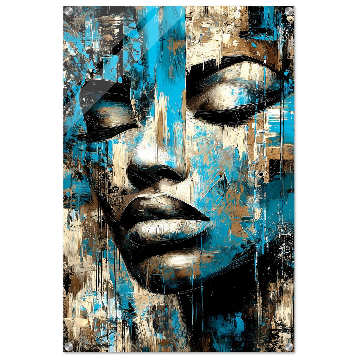 Bleu et Or — tableau plexiglas — vue 5 — art mural STNCL