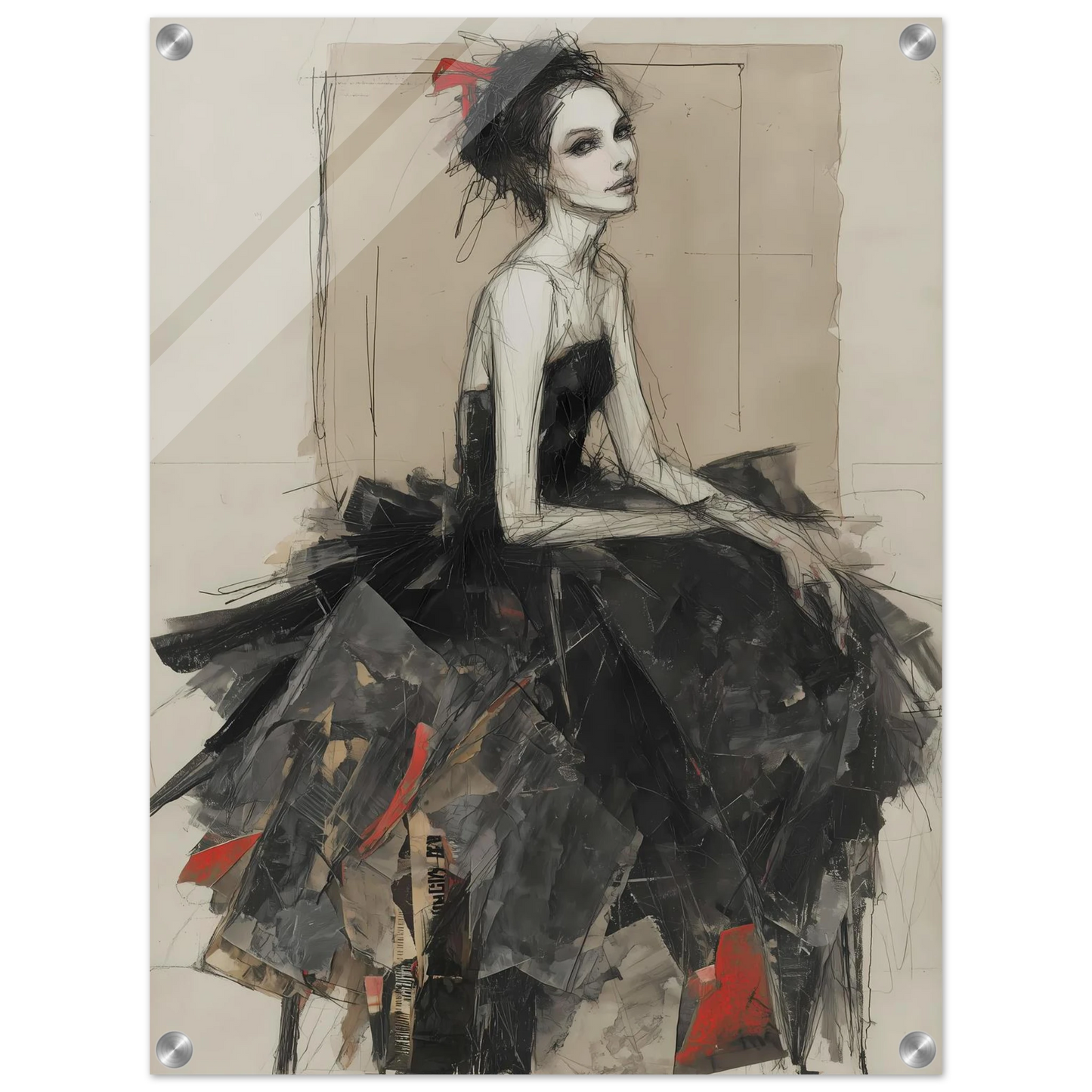 Robe de Fragments — tableau plexiglas — vue 4 — art mural STNCL