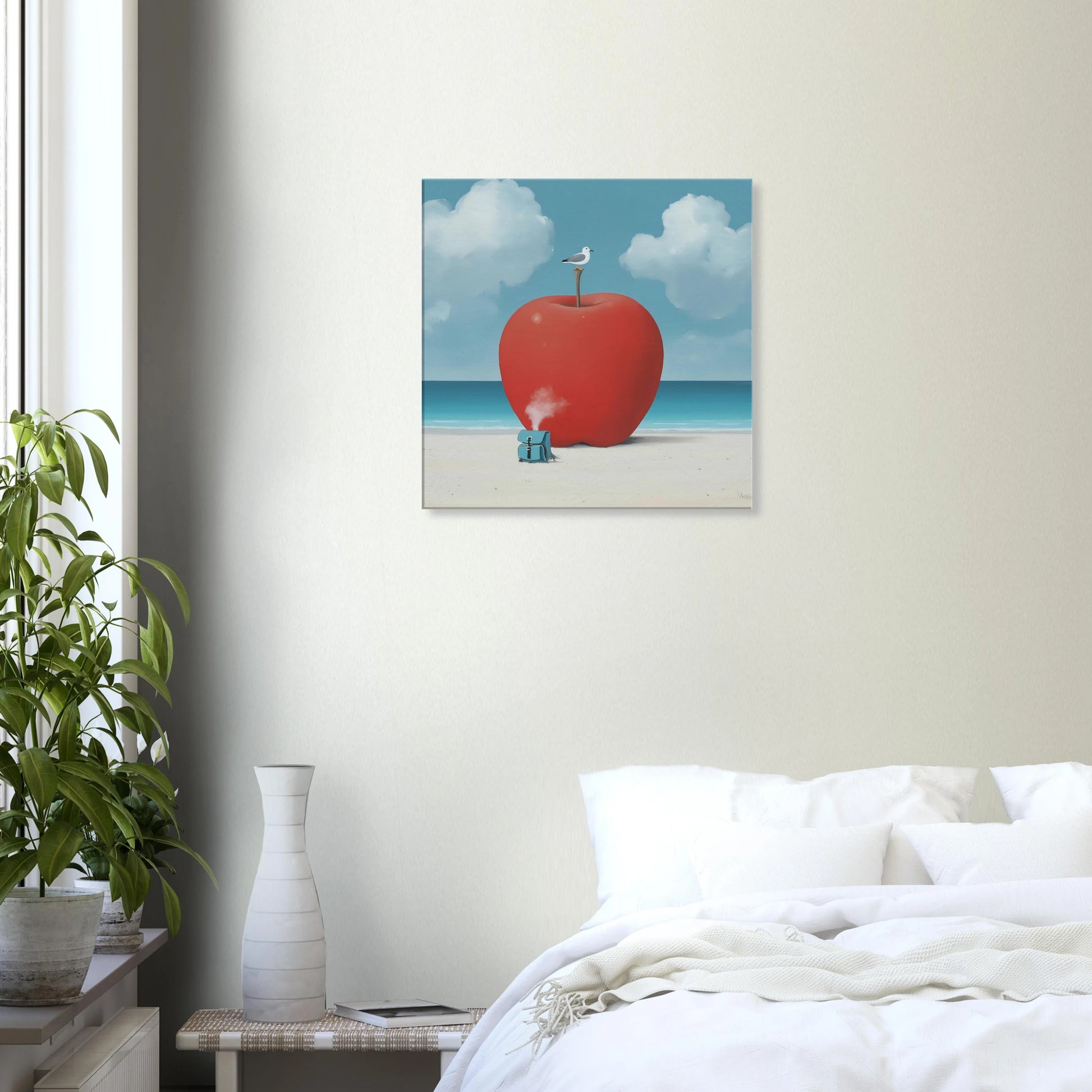 Pomme sur la Plage — tableau sur toile — vue 6 — art mural STNCL