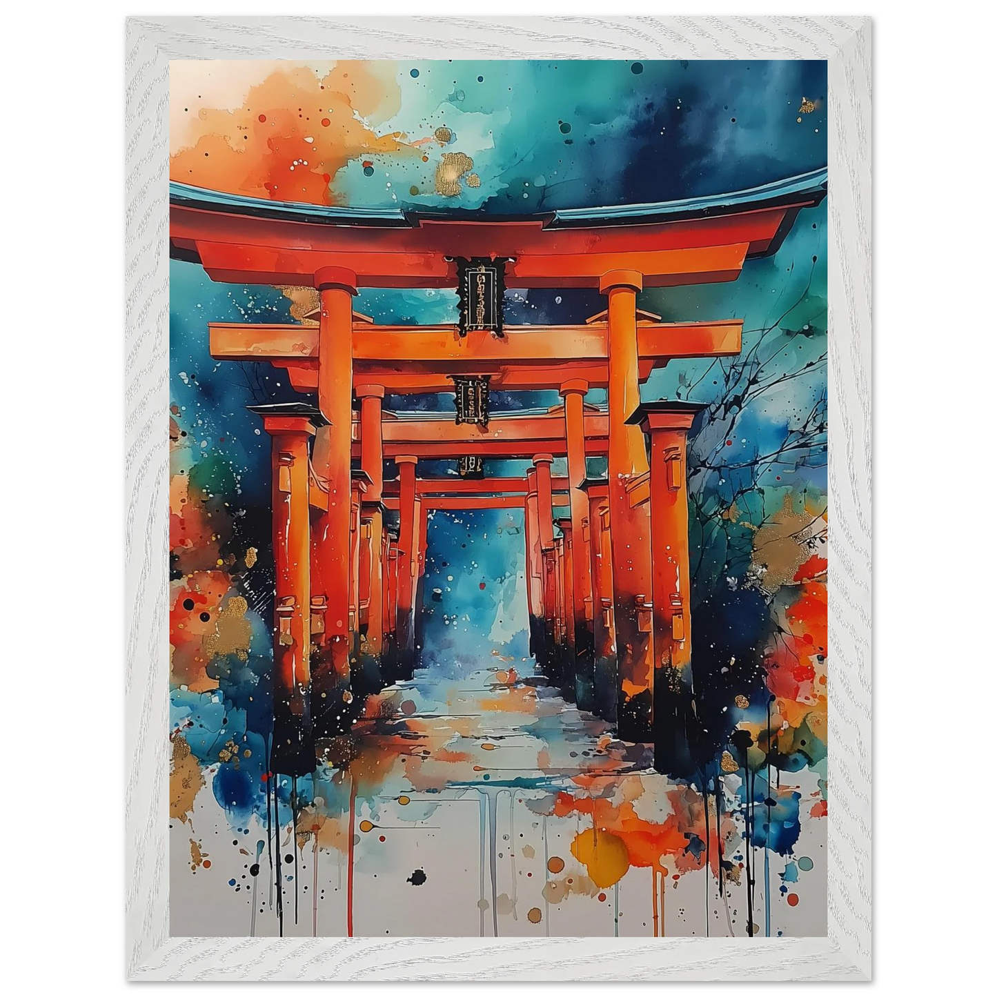 Le Sentier des Mille Portes — tableau encadré bois — vue 9 — art mural STNCL