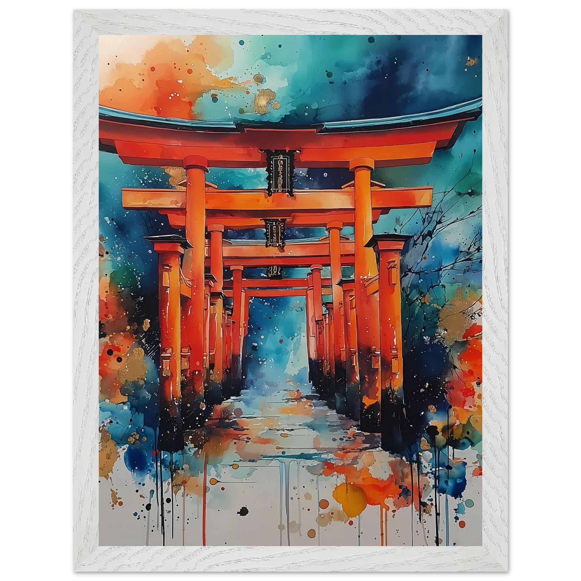 Le Sentier des Mille Portes — tableau encadré bois — vue 9 — art mural STNCL