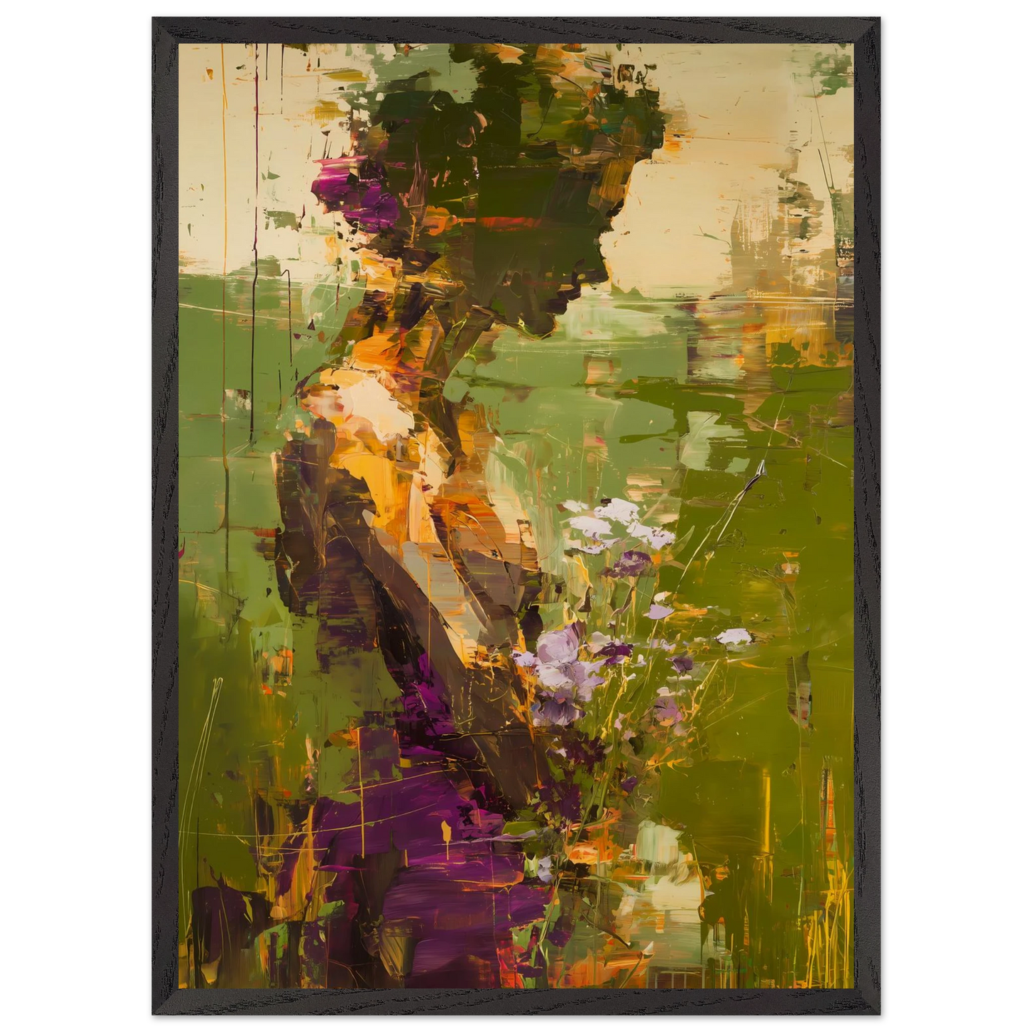 Dans les Herbes Hautes — tableau encadré bois — vue 10 — art mural STNCL