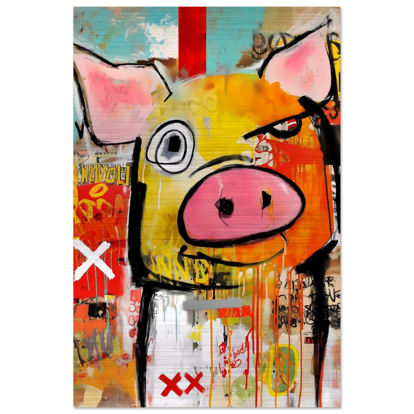 Le Cochon Bougon — tableau aluminium — vue 3 — art mural STNCL