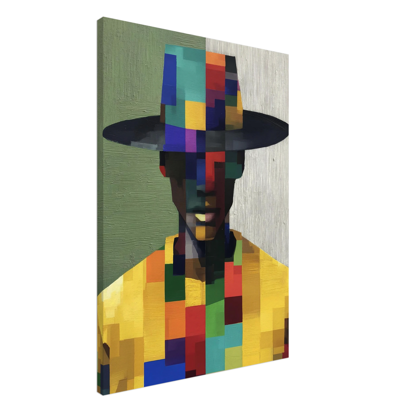 Portrait en Mosaïque — tableau sur toile — art mural STNCL