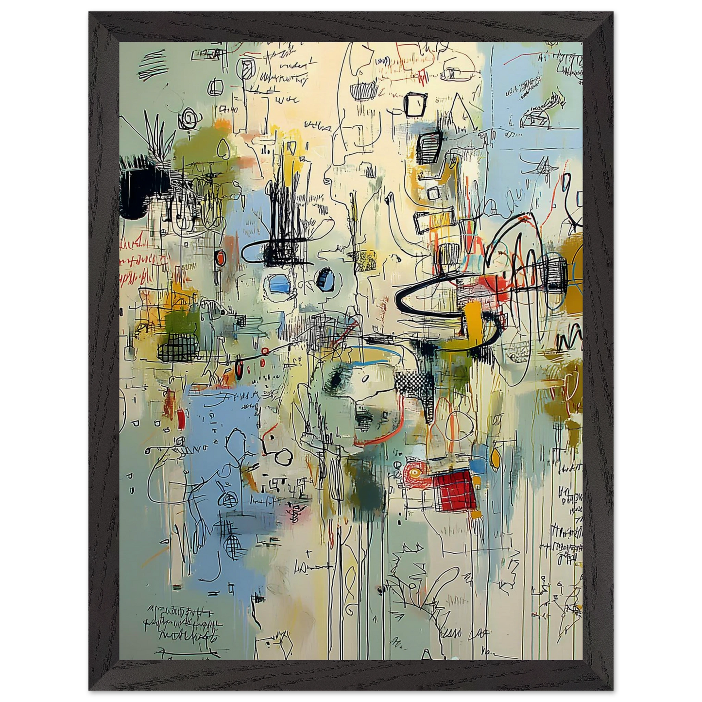 Écriture du Vent — tableau encadré bois — vue 4 — art mural STNCL