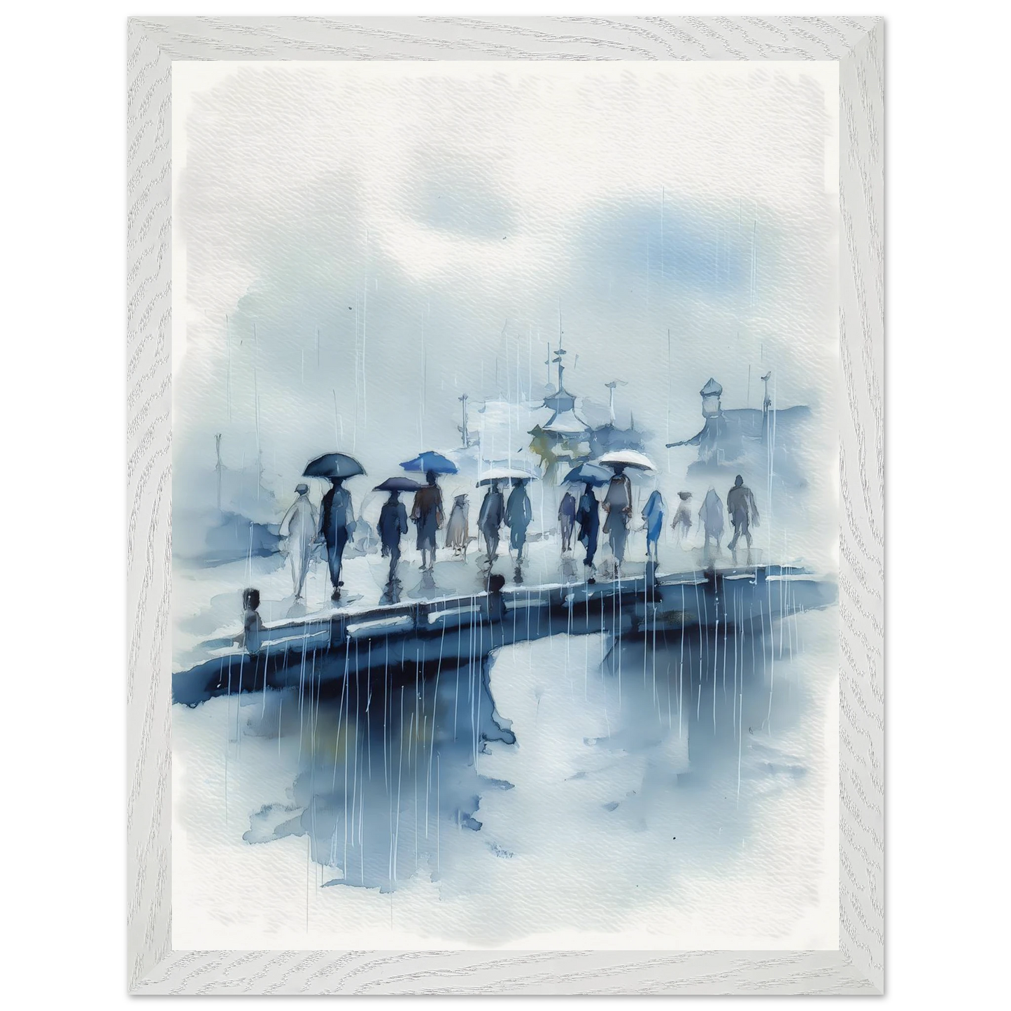 Pluie sur le Pont — tableau encadre bois — vue 9 — art mural STNCL