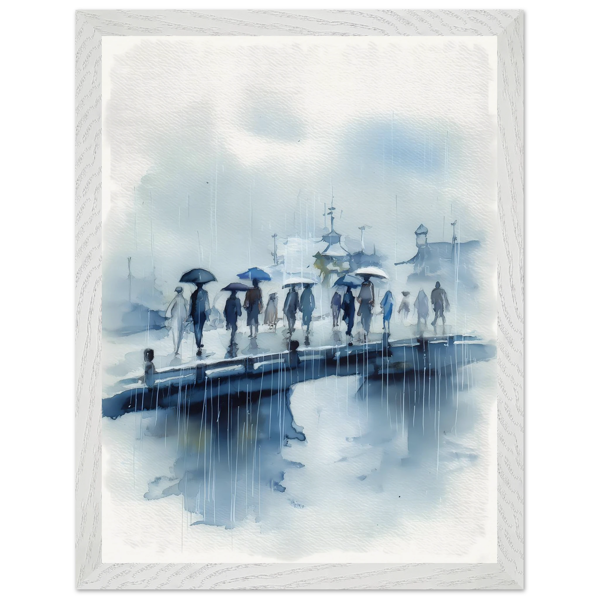 Pluie sur le Pont — tableau encadre bois — vue 9 — art mural STNCL
