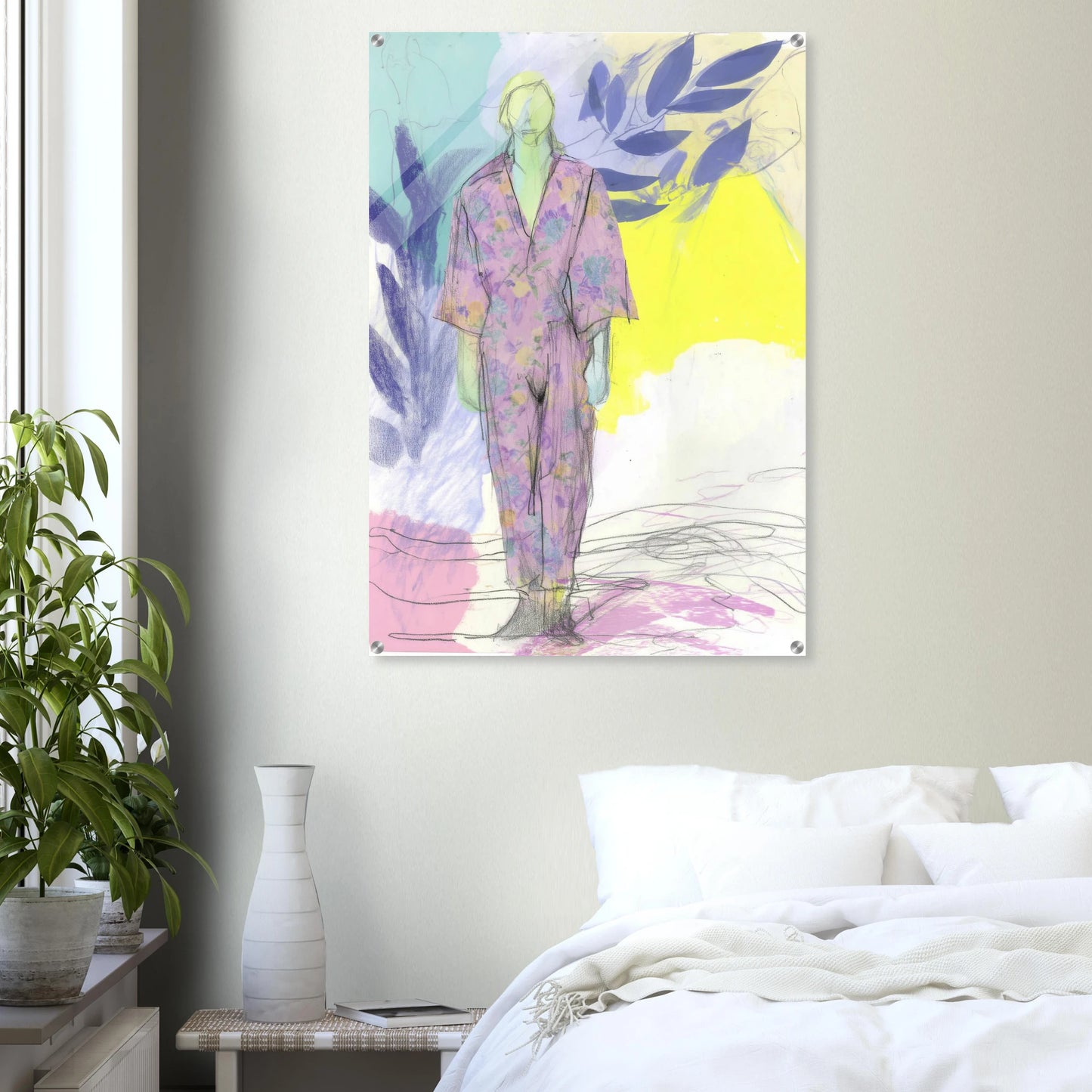 Kimono Fleuri sous les Feuilles — tableau plexiglas — vue 7 — art mural STNCL