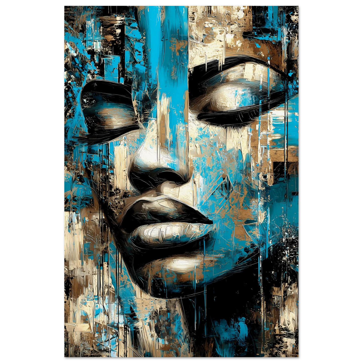 Bleu et Or — affiche d'art — vue 4 — art mural STNCL