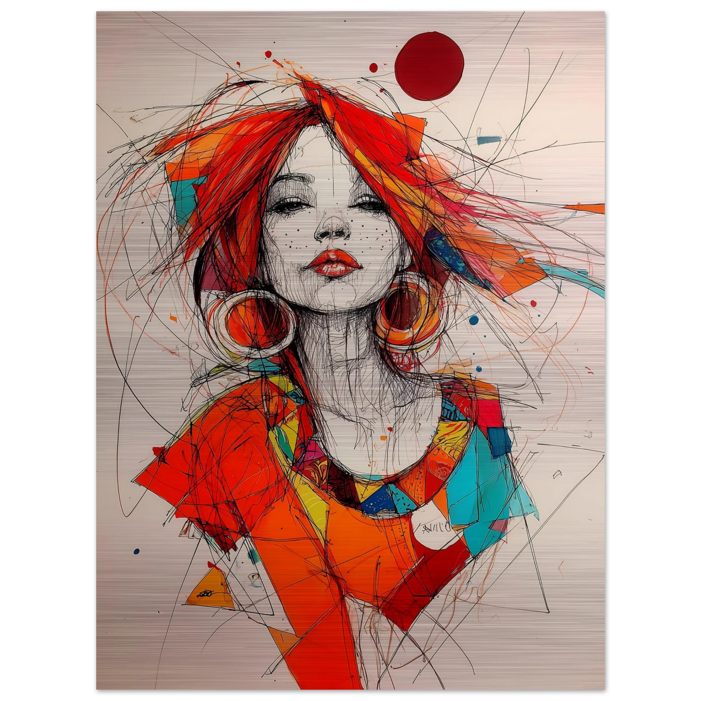 Créoles et Crayon — tableau aluminium — vue 2 — art mural STNCL
