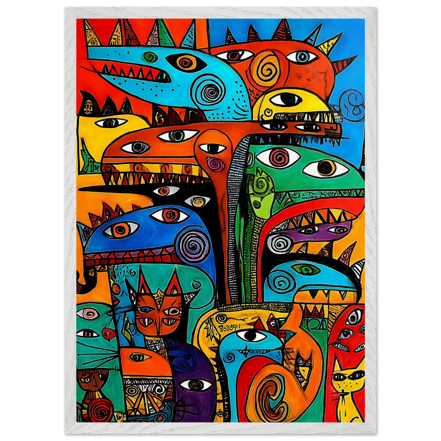 La Tribu — tableau encadré bois — vue 11 — art mural STNCL