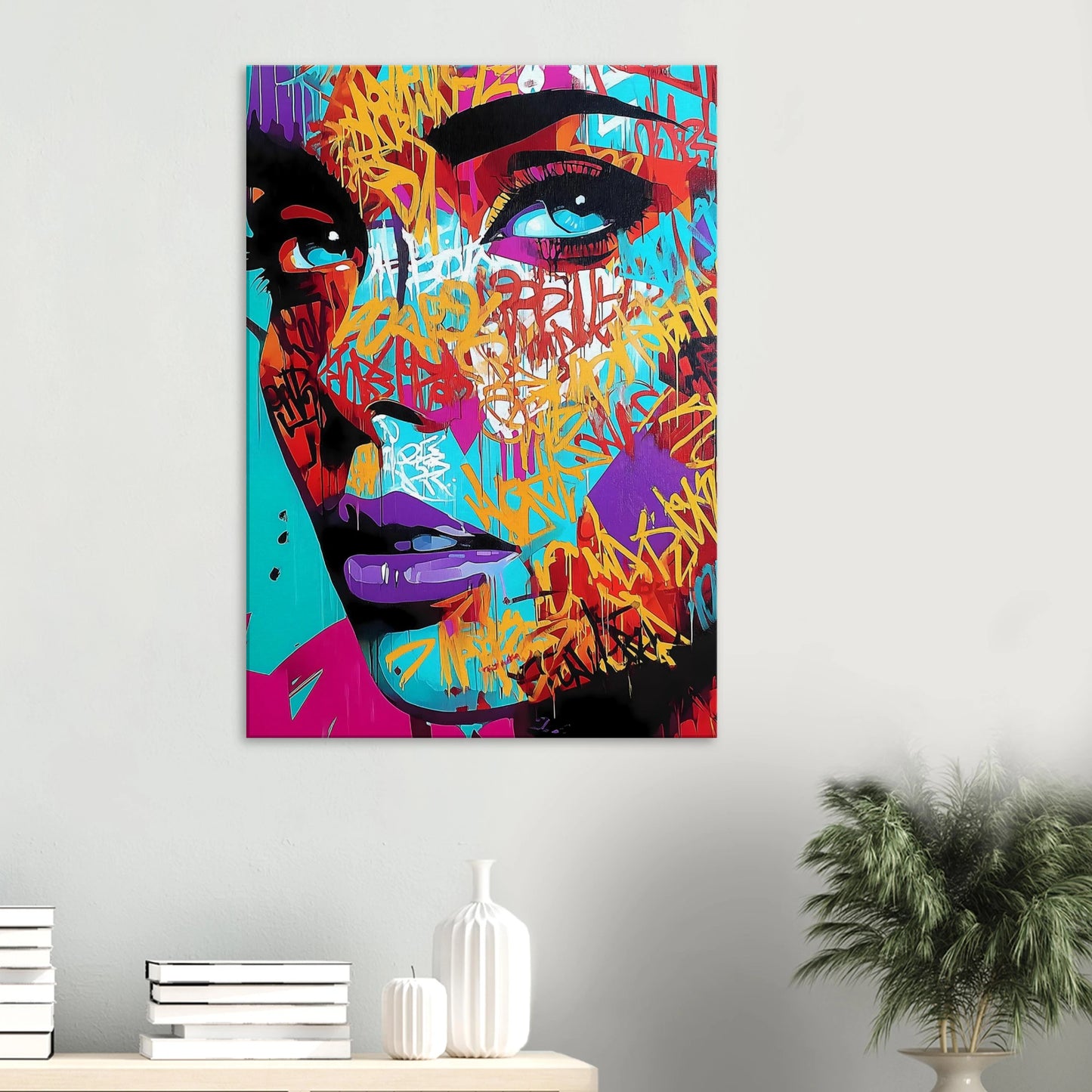 Lettres sur le Visage — tableau sur toile — vue 6 — art mural STNCL