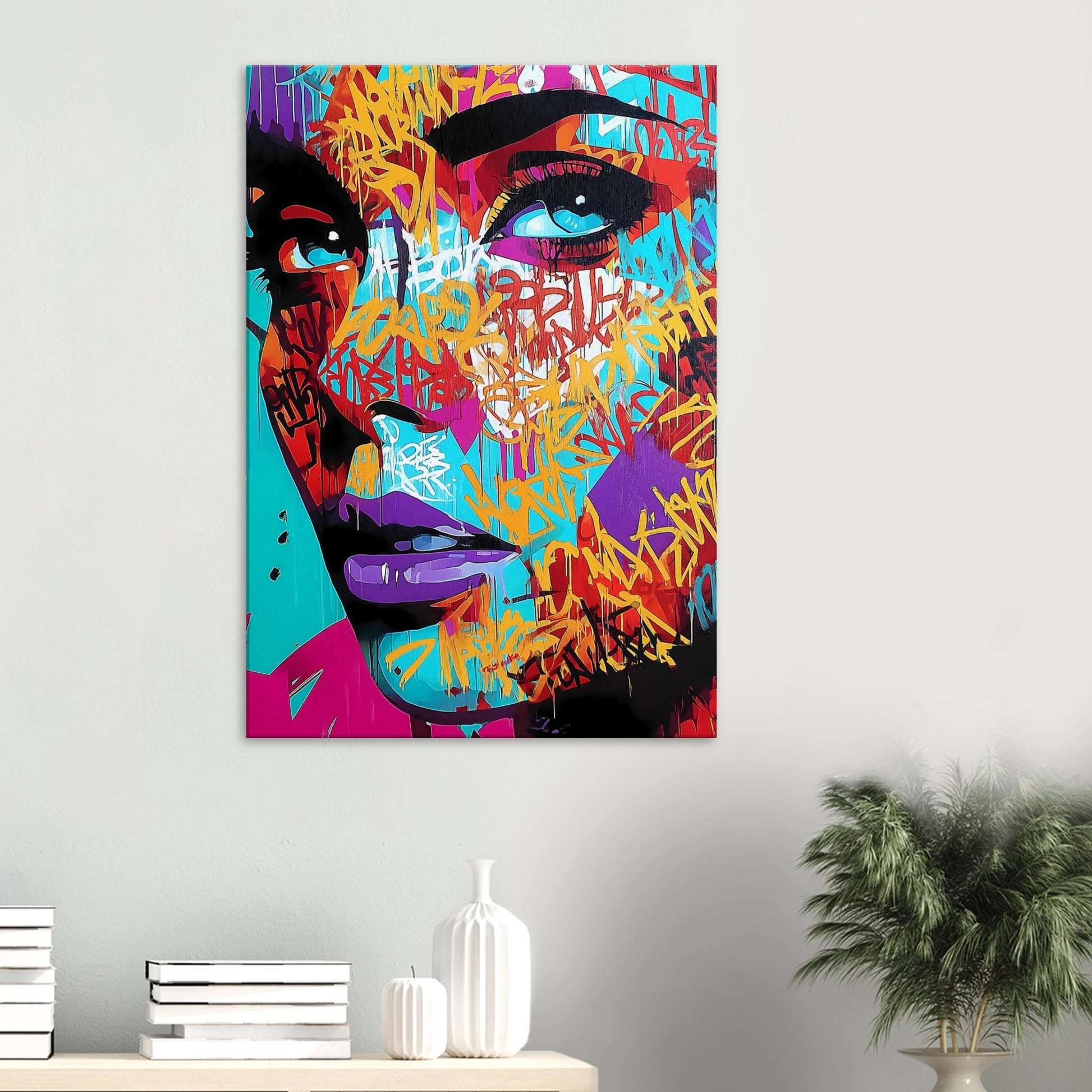 Lettres sur le Visage — tableau sur toile — vue 6 — art mural STNCL