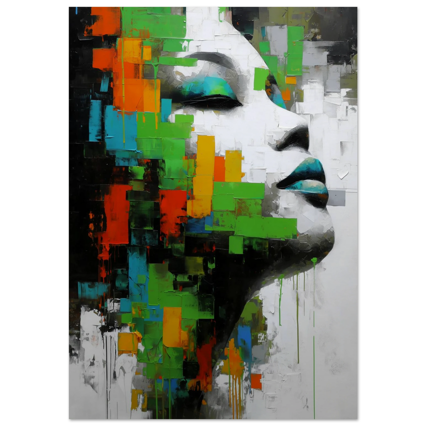 Visage aux Éclats Vifs — affiche d'art — art mural STNCL