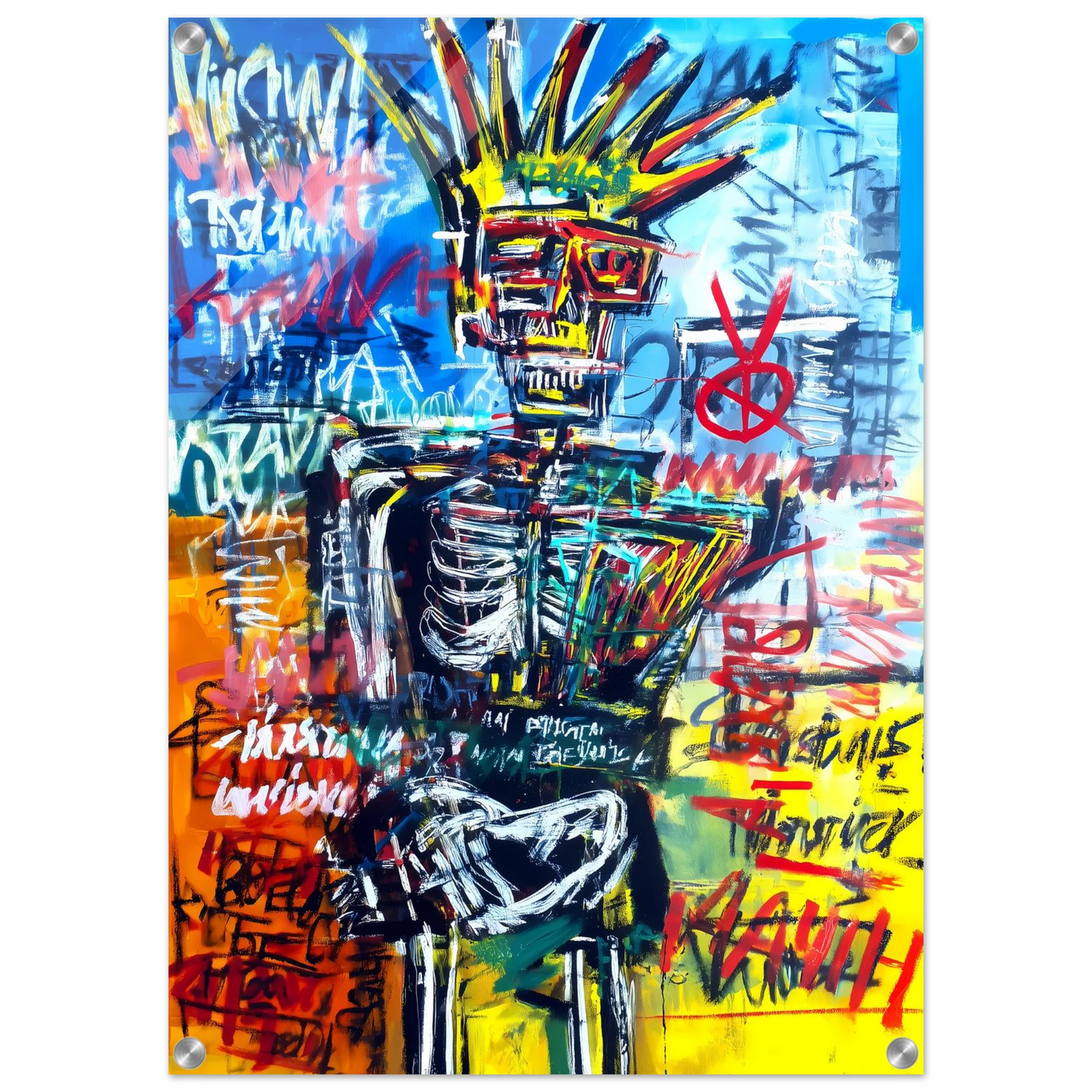 Roi Squelette — tableau plexiglas — vue 2 — art mural STNCL
