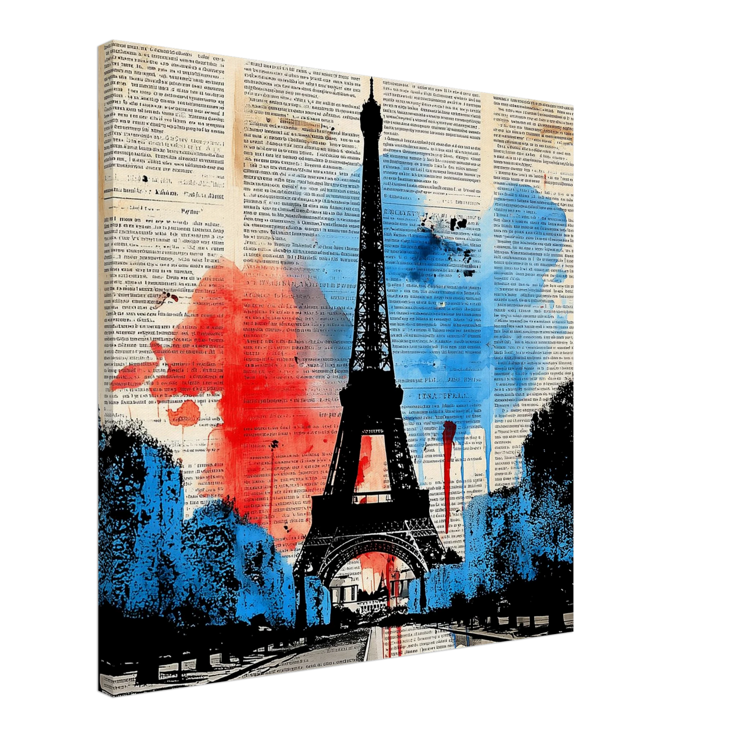 Tour Eiffel Encre Paris — tableau sur toile — art mural STNCL