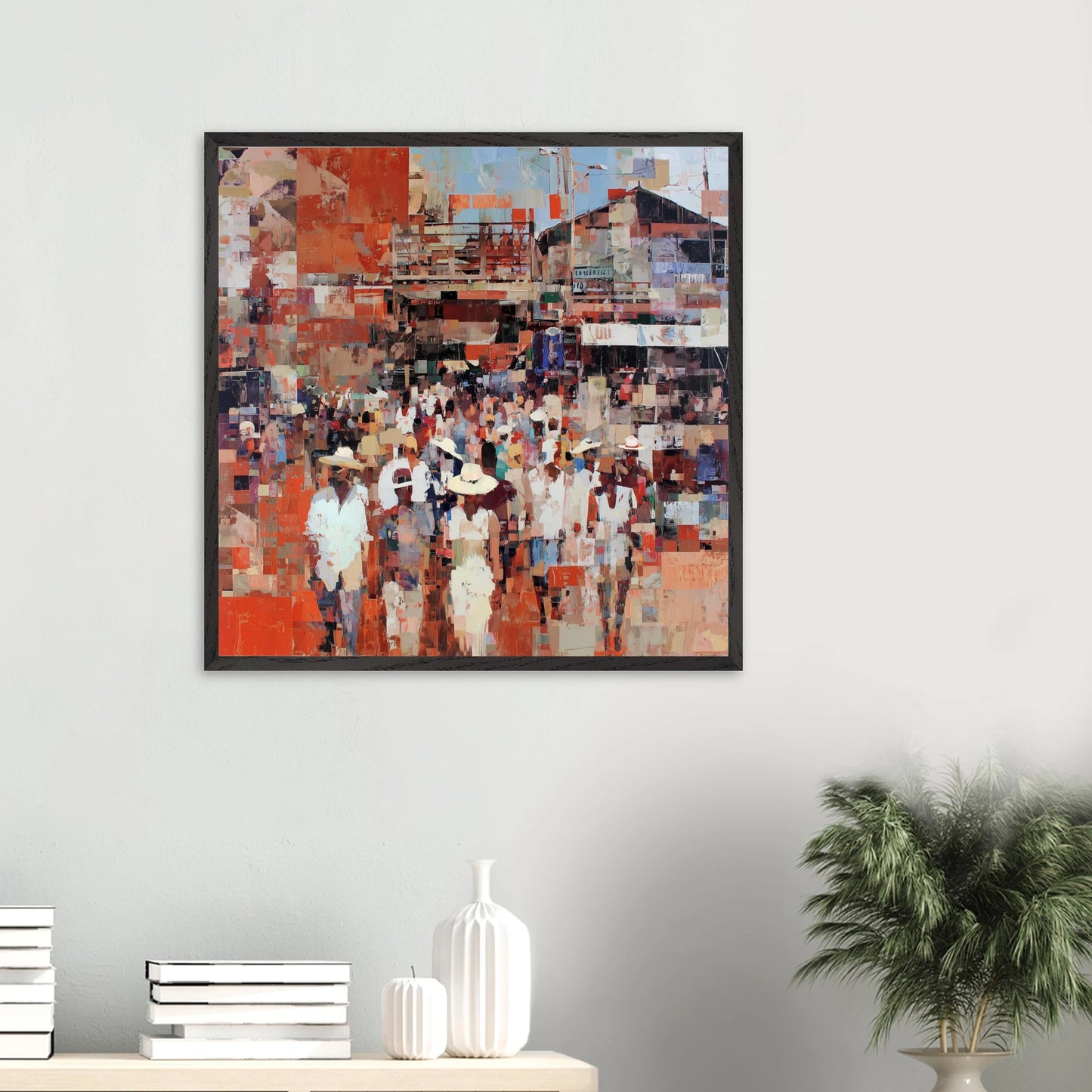 Marché en Couleurs — tableau encadre bois — vue 13 — art mural STNCL