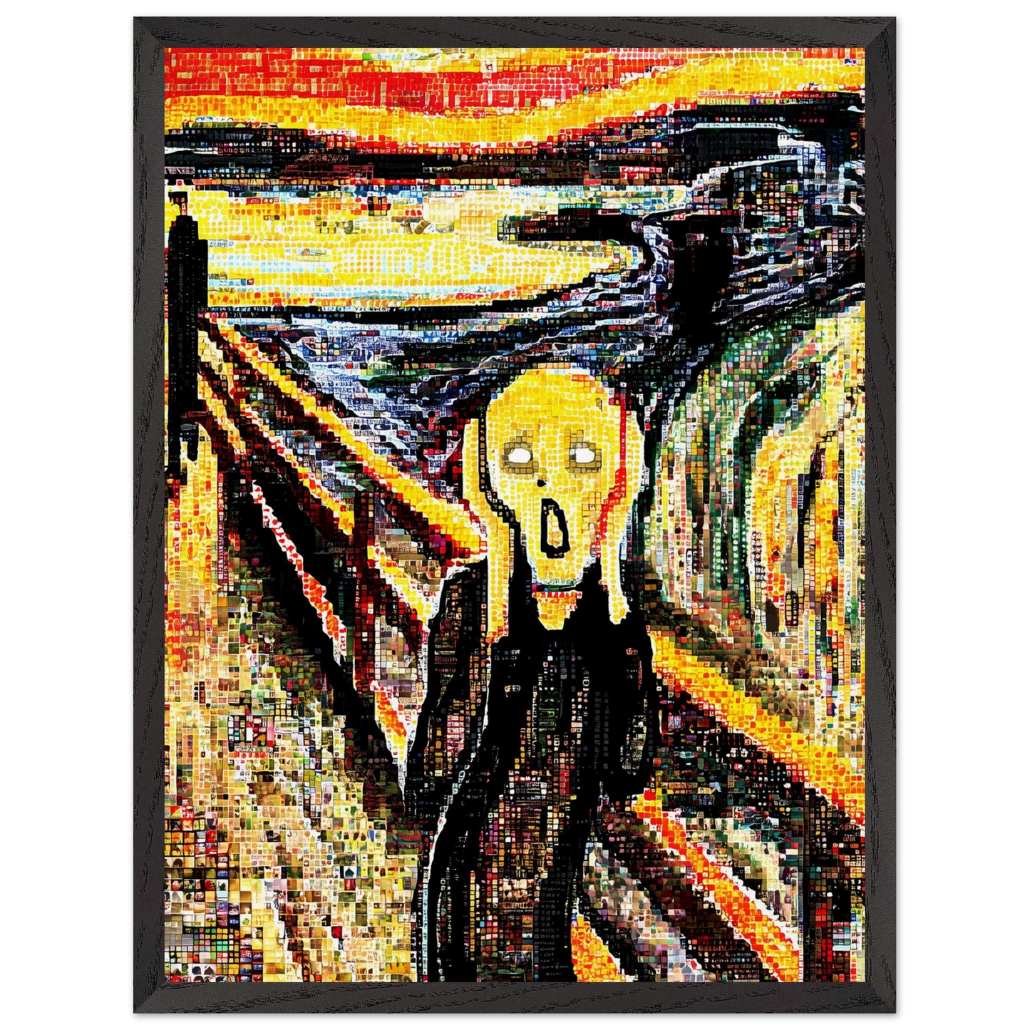 Le Cri en Mosaïque — tableau encadré bois — vue 15 — art mural STNCL