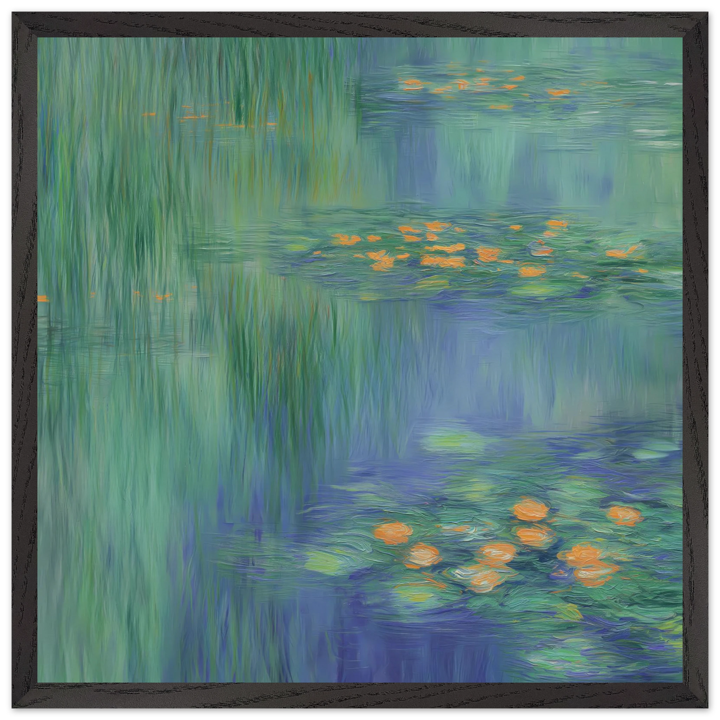 Reflets de Nénuphars — tableau encadré bois — vue 8 — art mural STNCL