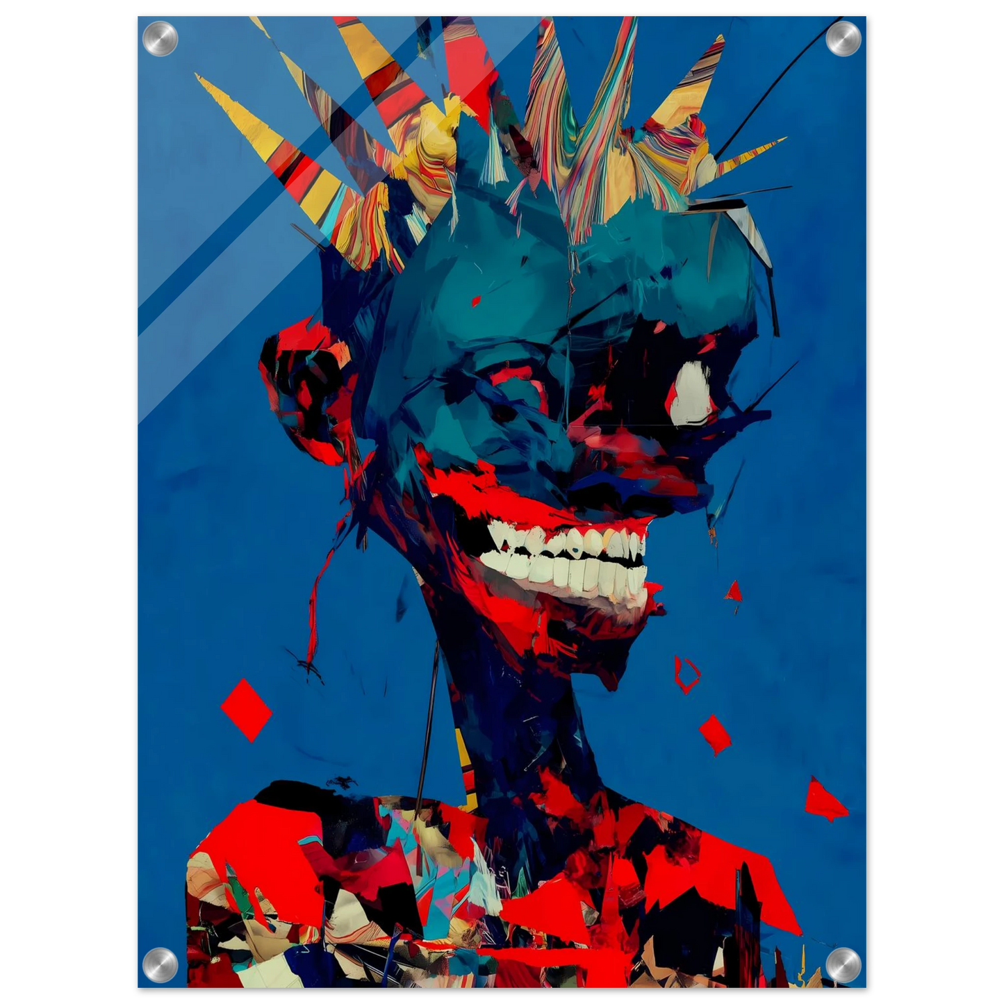 Le Rire Bleu — tableau plexiglas — vue 4 — art mural STNCL