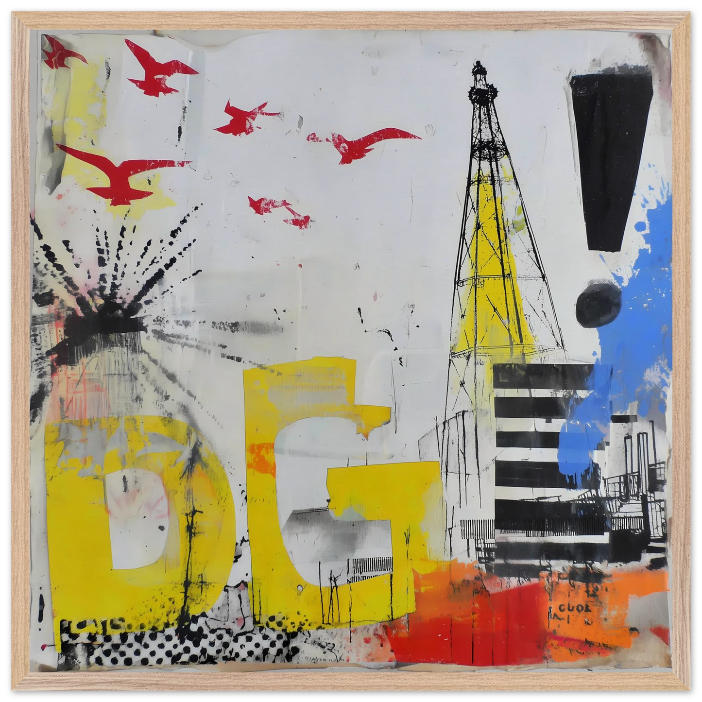 Le Grand Cri — tableau encadré bois — vue 10 — art mural STNCL