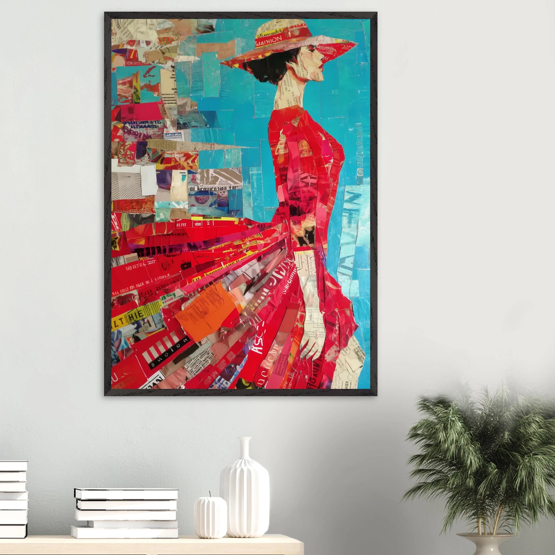 La Robe Rouge — tableau encadré bois — vue 16 — art mural STNCL