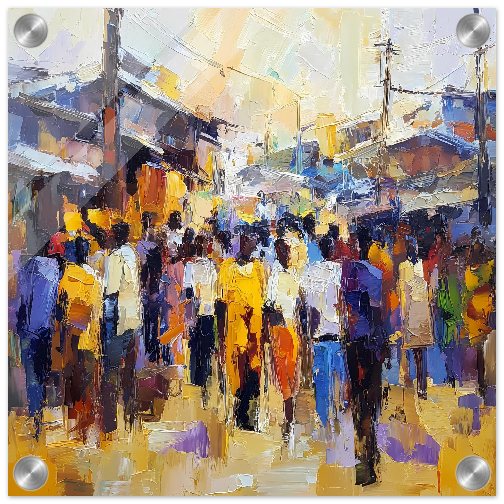 Jour de Marché — tableau plexiglas — vue 3 — art mural STNCL