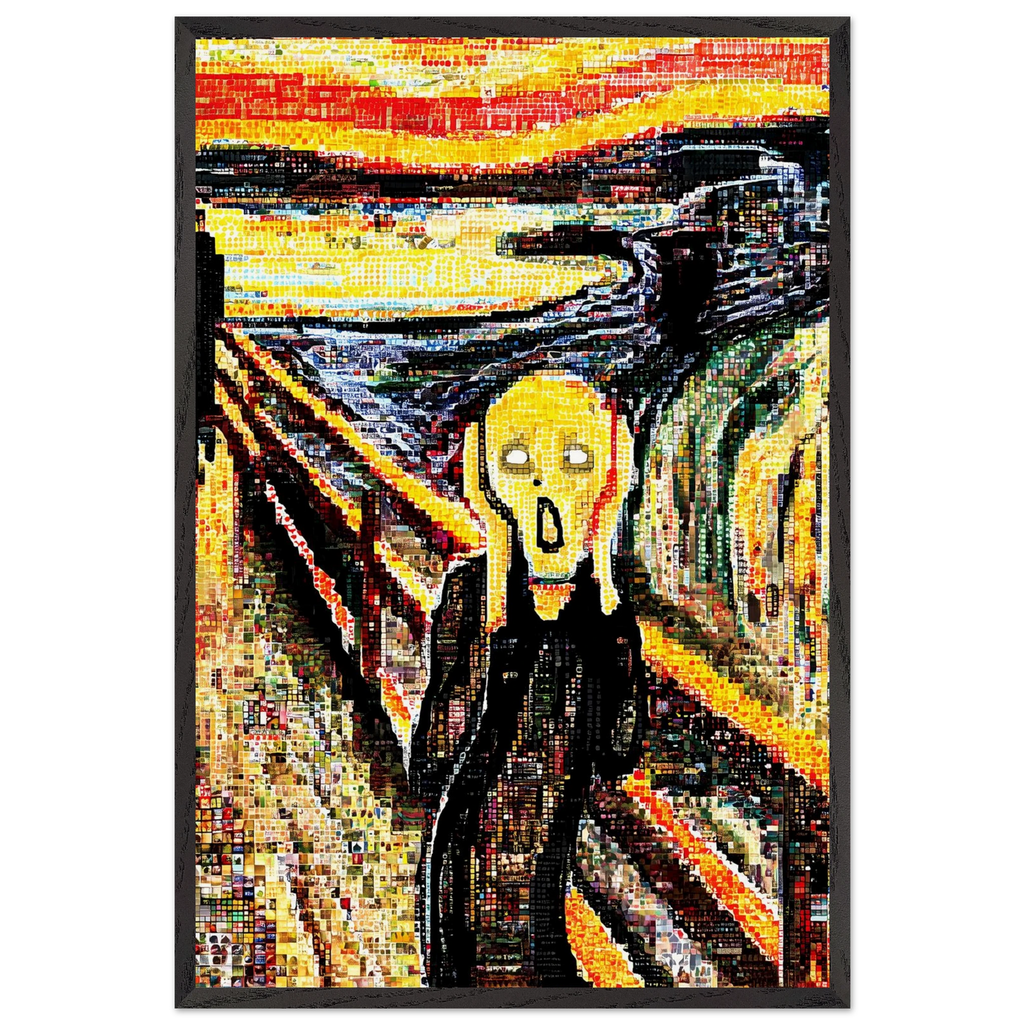 Le Cri en Mosaïque — tableau encadré bois — vue 2 — art mural STNCL