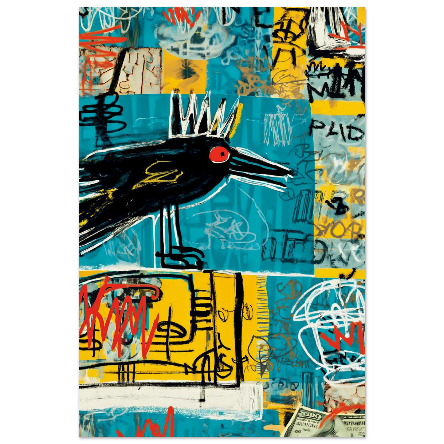 Corbeau Couronné — affiche d'art — vue 4 — art mural STNCL