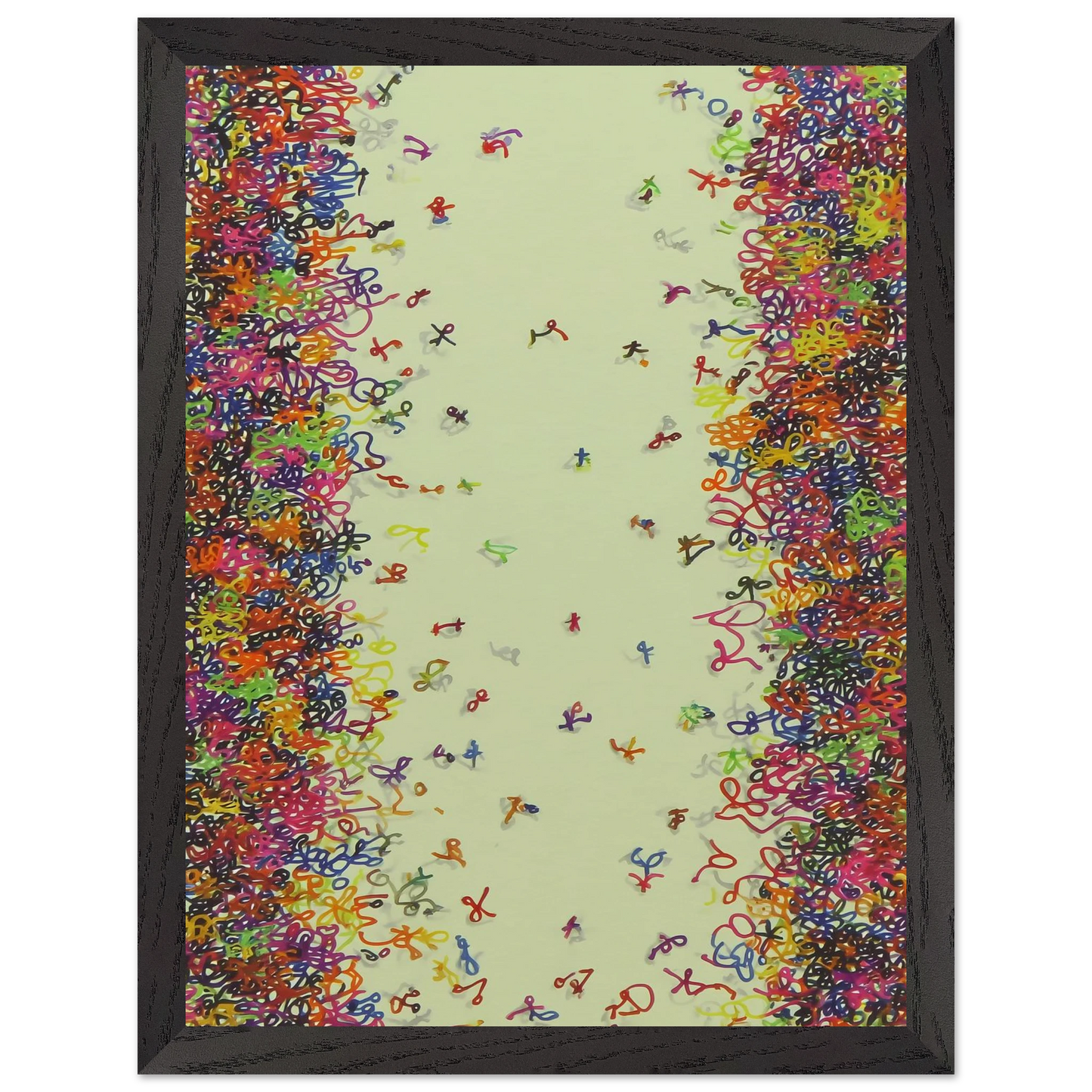 Nuée de Signes — tableau encadre bois — vue 4 — art mural STNCL