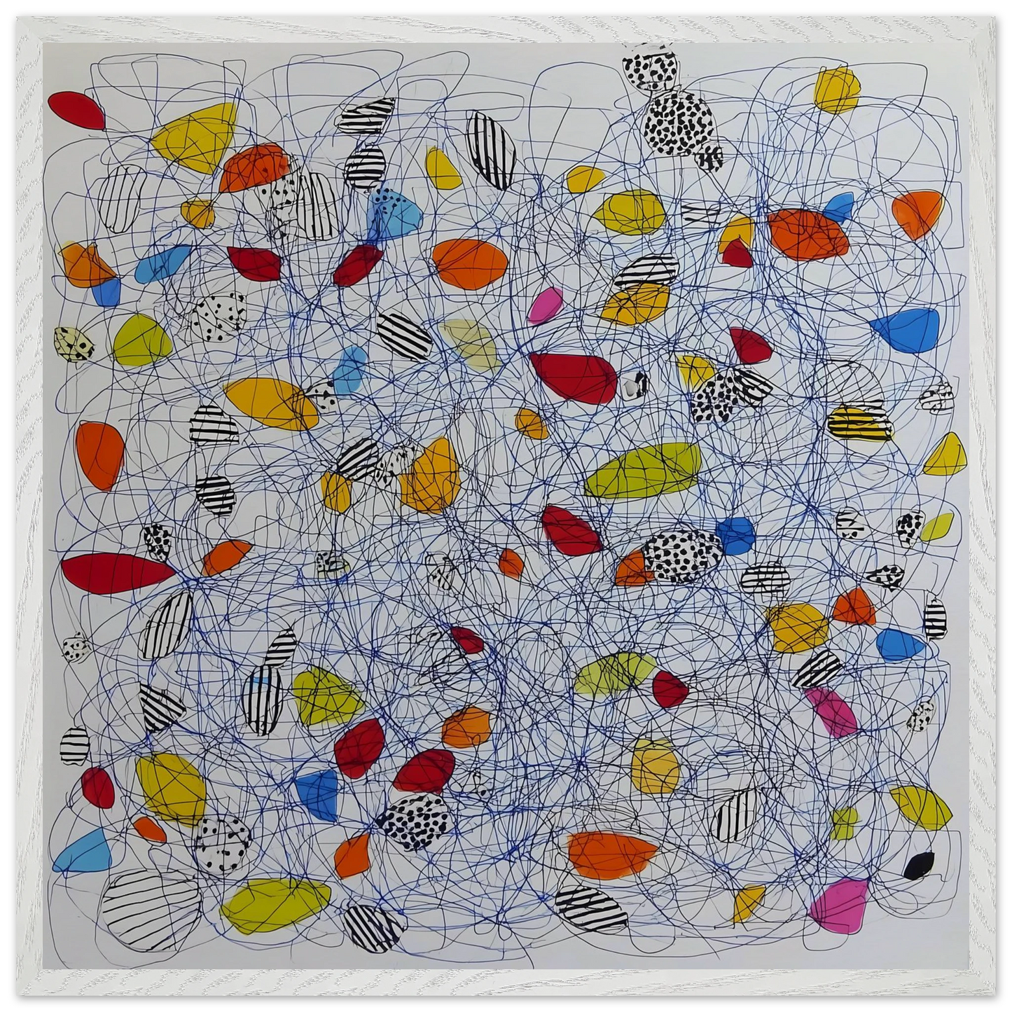 Pelote et Galets — tableau encadré bois — vue 5 — art mural STNCL