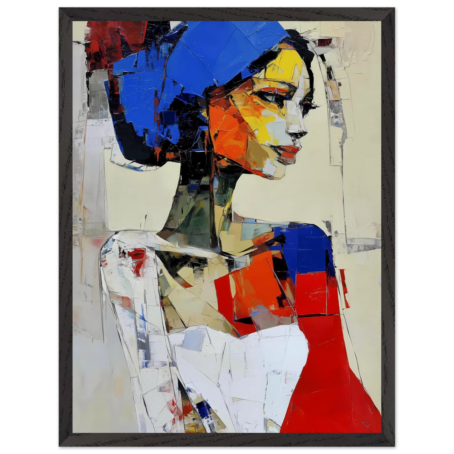 Profil en Éclats de Couleur — tableau encadré bois — vue 15 — art mural STNCL